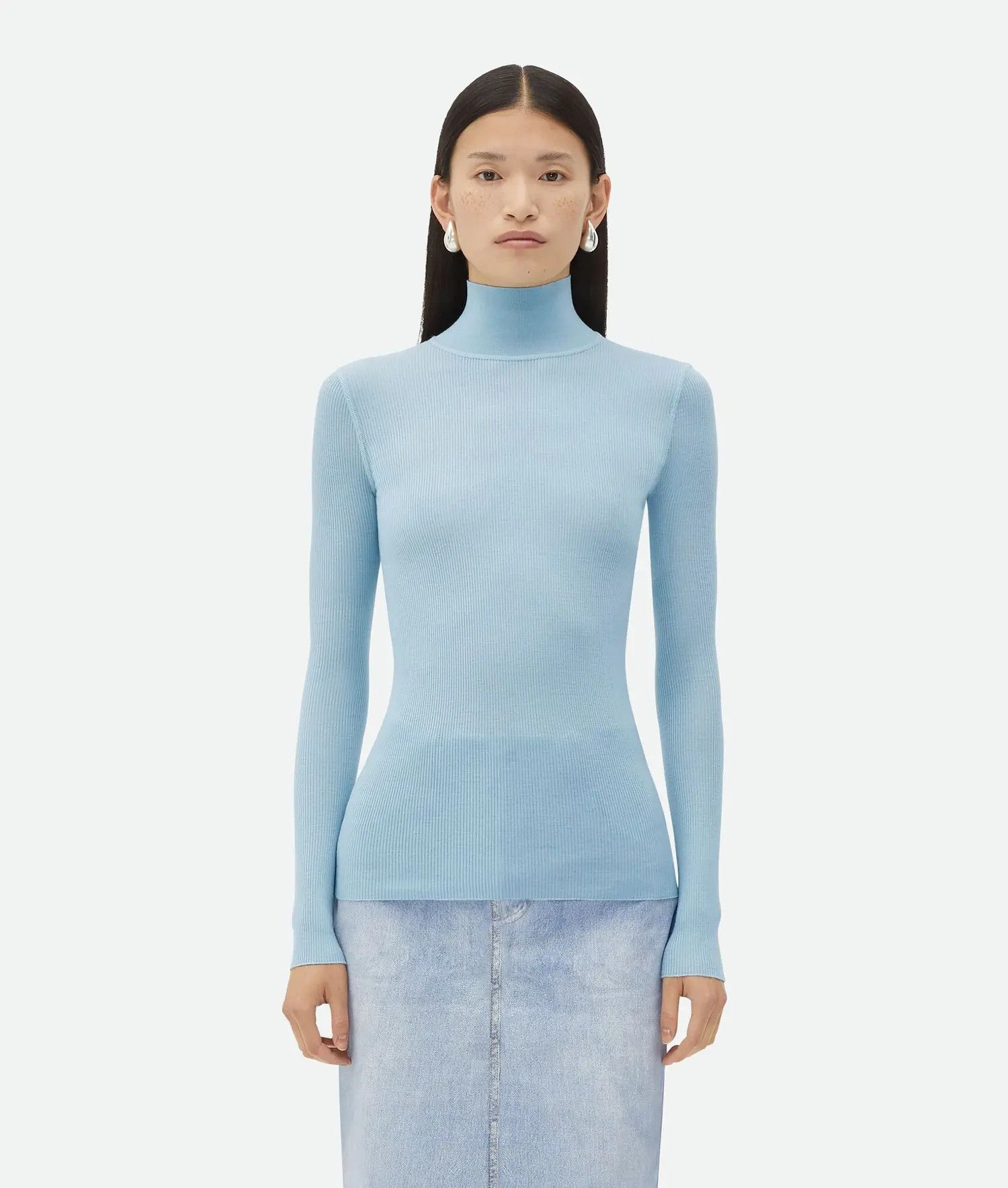o1bcso1str0725 Light Wool Sweater in Light Blue