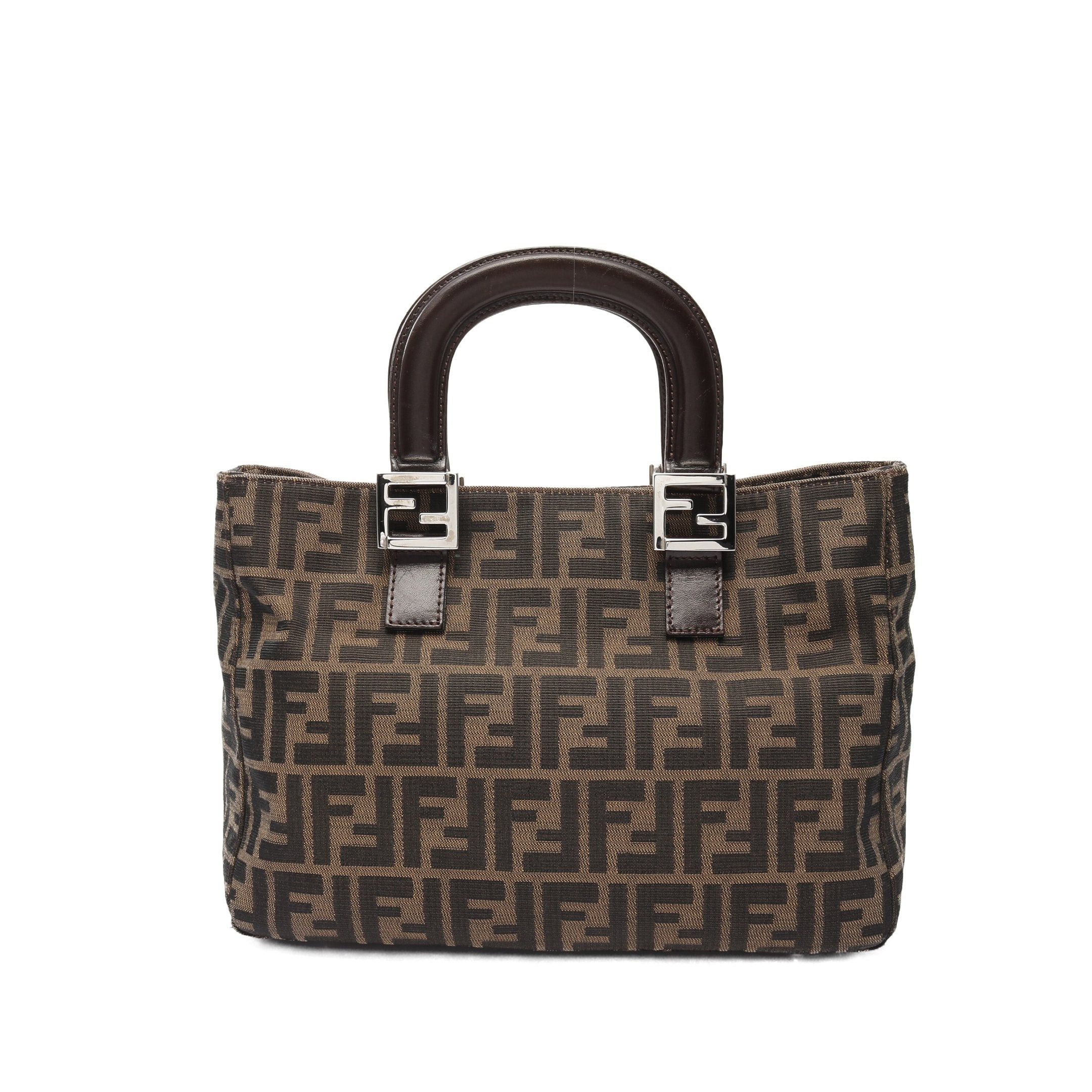 Fendi Fendi Zucca Handbag Tote Bag Canvas Brown Dark Size ONE SIZE - 1 Thumbnail