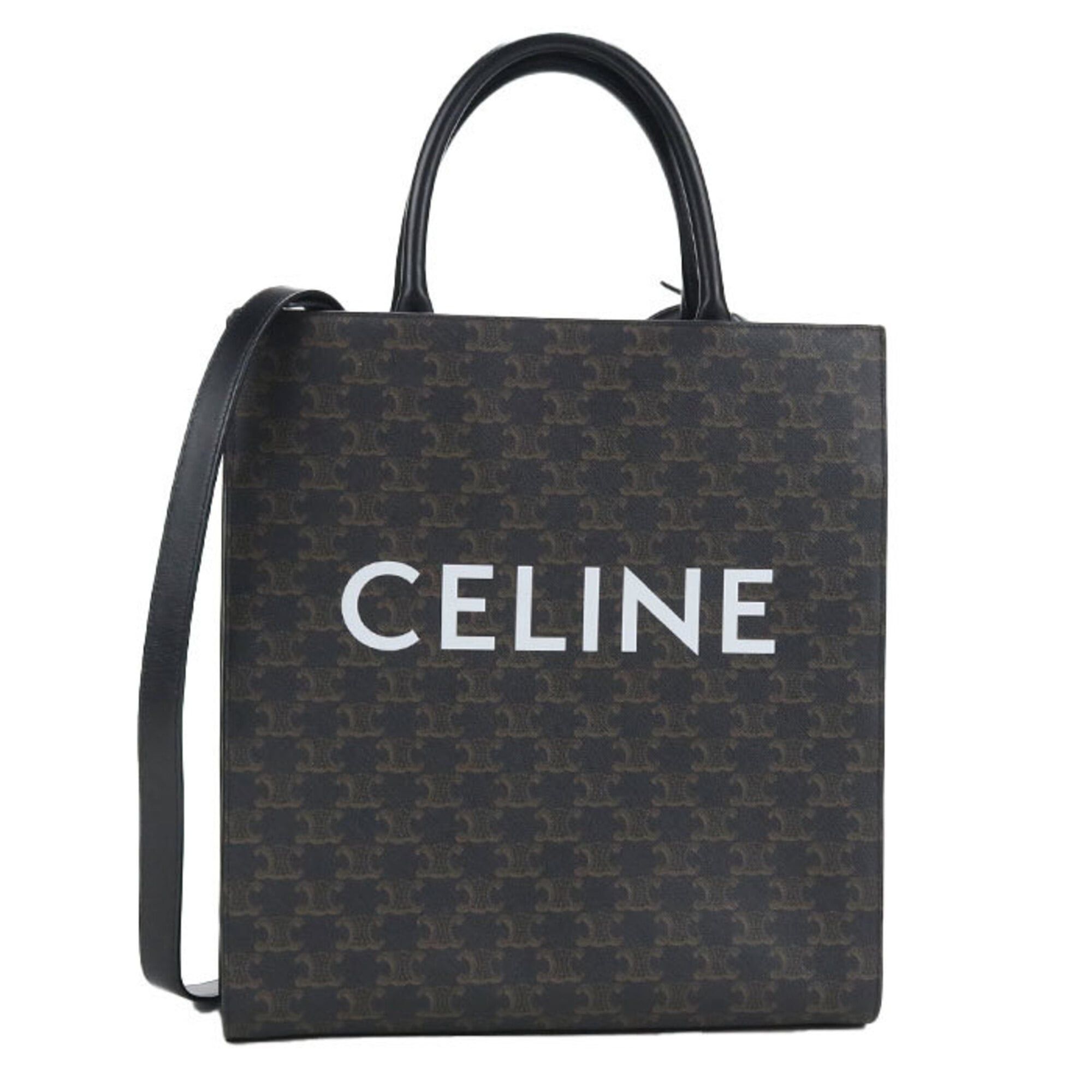 Celine Celine Tote Bag 194432CIM.38NO Vertical Cabas Medium Triomphe Canvas Women's Brown Size ONE SIZE - 1 Thumbnail