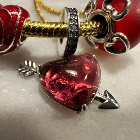 pandora Pandora Genuine Silver SLIDER Chain Bracelet, Love Heart Kis Size ONE SIZE - 3 Thumbnail