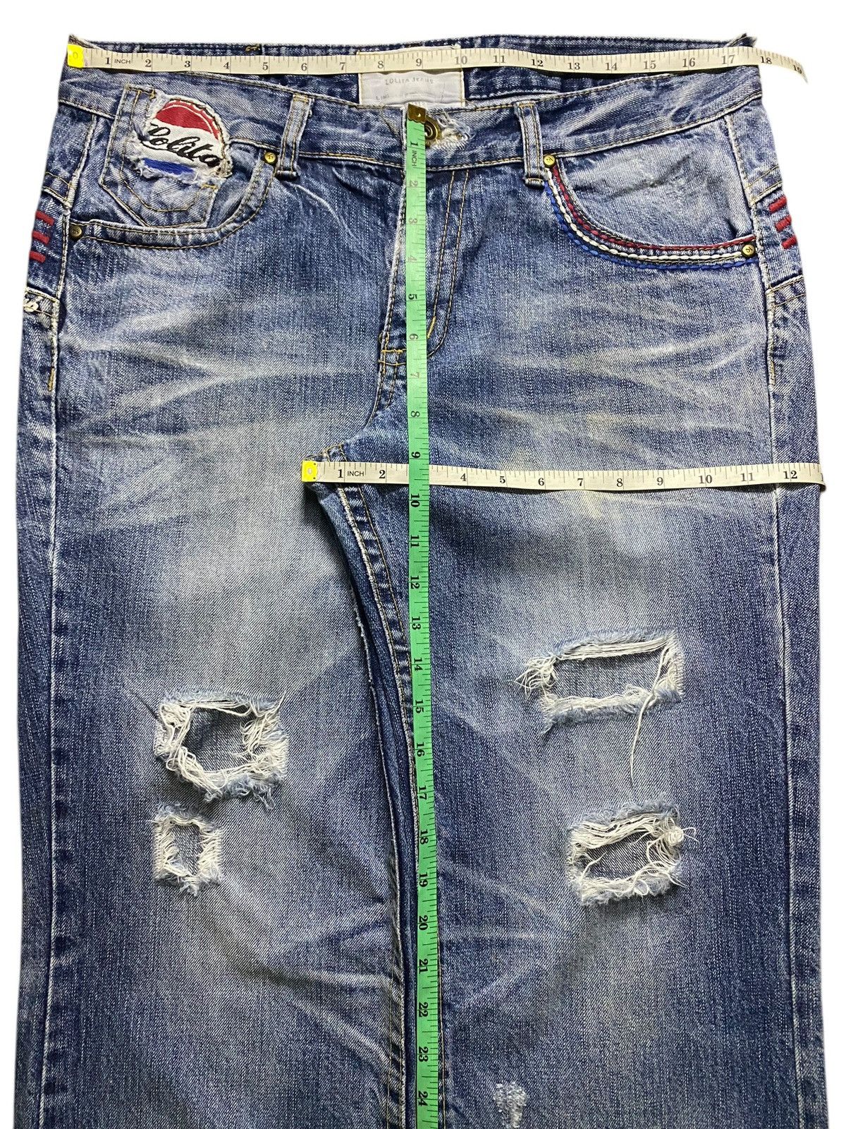 Beauty Beast Vintage 80’s Lolita Pepsi Cola Embroidered Baggy Jeans Size US 35 - 18 Thumbnail