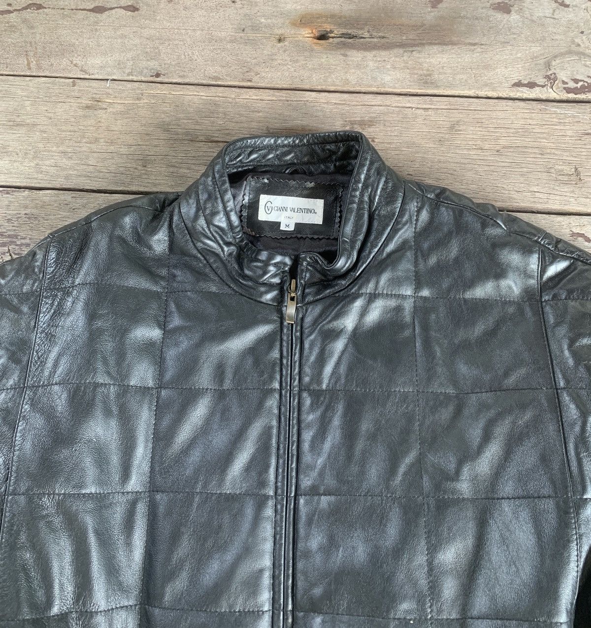 Japanese Brand Vintage Gianni Valentino Italy leather puff padded jacket Size US M / EU 48-50 / 2 - 4 Thumbnail