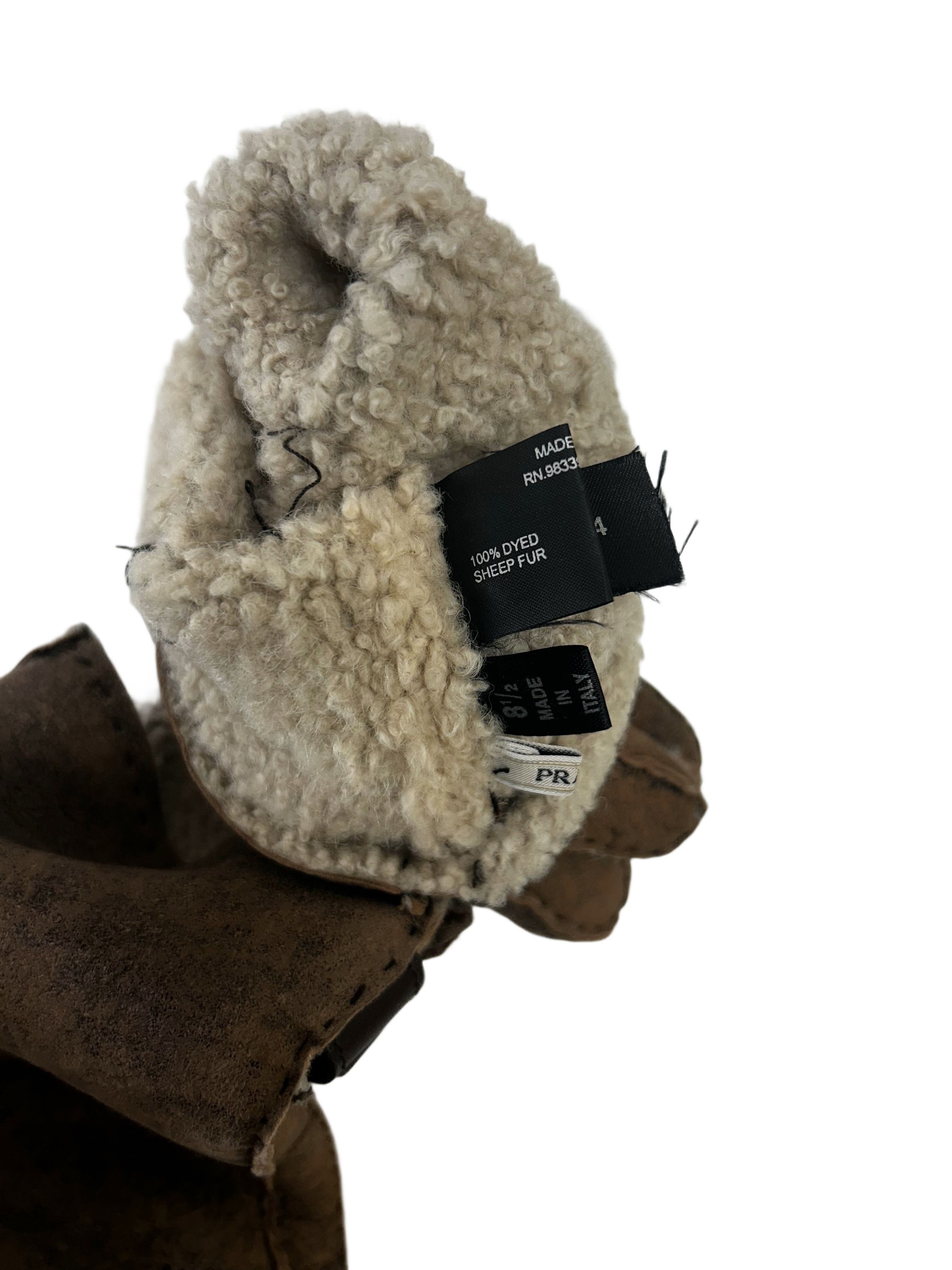 Prada Prada Shearling Gloves With Buckle Fastening Size 34 - 5 Thumbnail