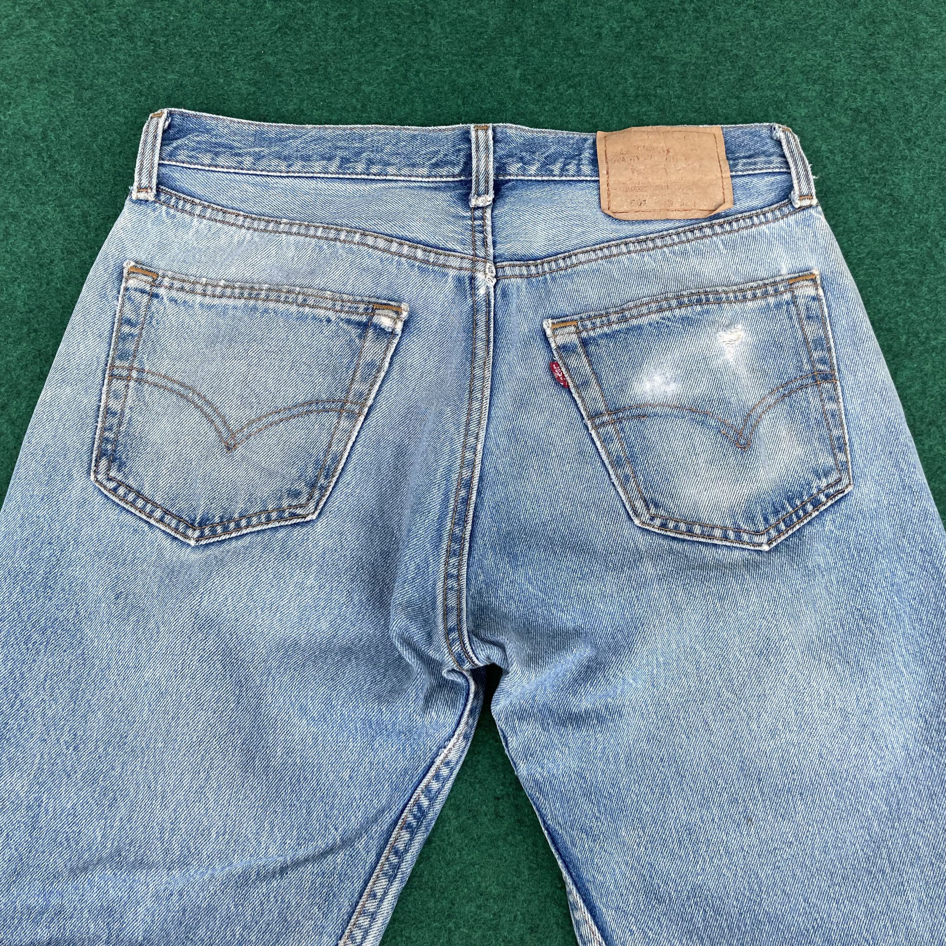 Levi's × Vintage Vtg Levis 501 Distressed Ripped Light Blue Faded Sz 31 Jeans Size US 31 - 11 Thumbnail
