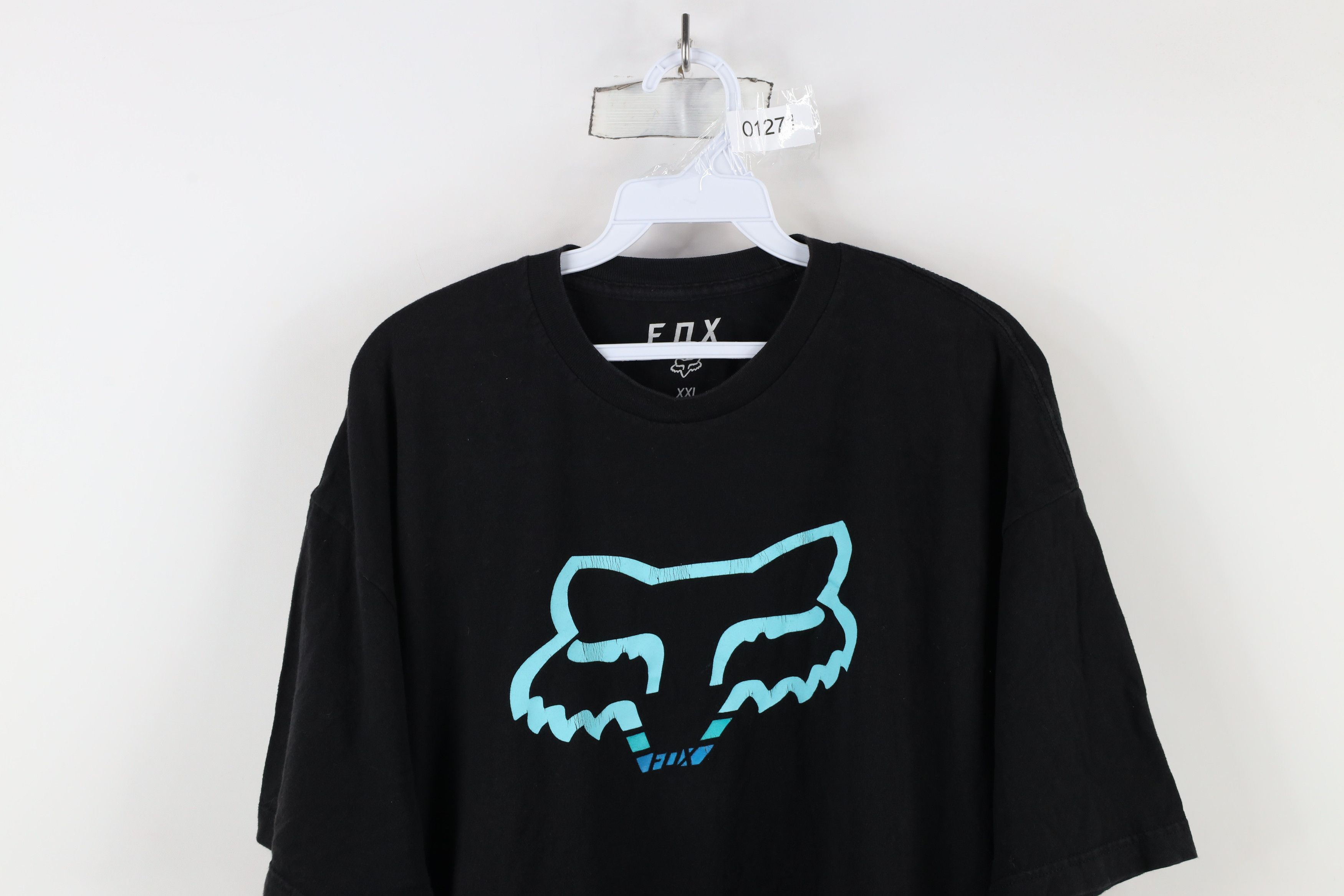 Fox Racing × Vintage Vintage Fox Racing Spell Big Logo Motocross T-Shirt Black Size US XXL / EU 58 / 5 - 2 Thumbnail