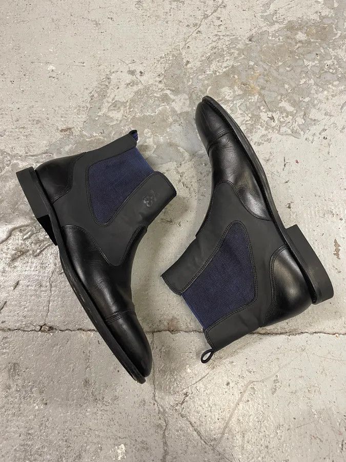 Vintage × Yohji Yamamoto AW2012 Yohji Yamamoto Black Hybrid Chelsea Leather Boots Size US 9.5 / EU 42-43 - 6 Thumbnail