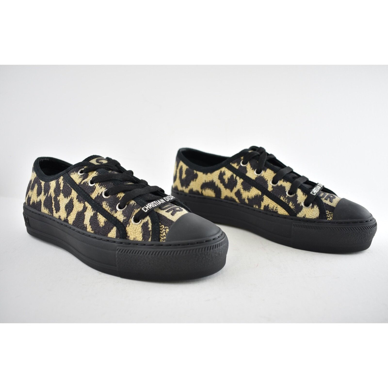 Dior Dior Walk'N'Dior Black Leopard Flat Low Top Sneaker 38.5 Size US 8.5 / IT 38.5 - 4 Thumbnail