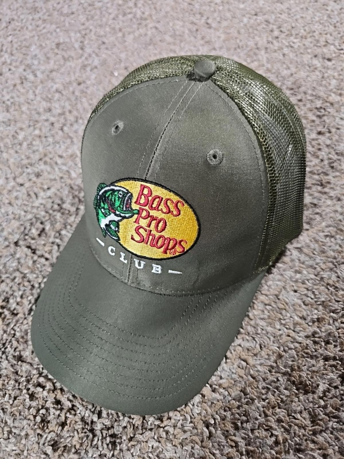 Bass Pro Shops Bass Pro Shops CLUB Olive Green Mesh Trucker Snapback Hat Size ONE SIZE - 1 Thumbnail