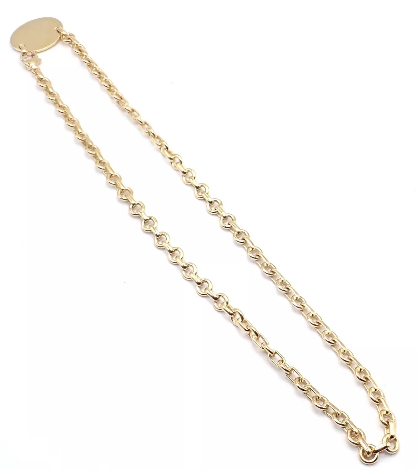 Tiffany & Co. 18k Yellow Gold Oval Tag Link Necklace Size ONE SIZE - 9 Thumbnail