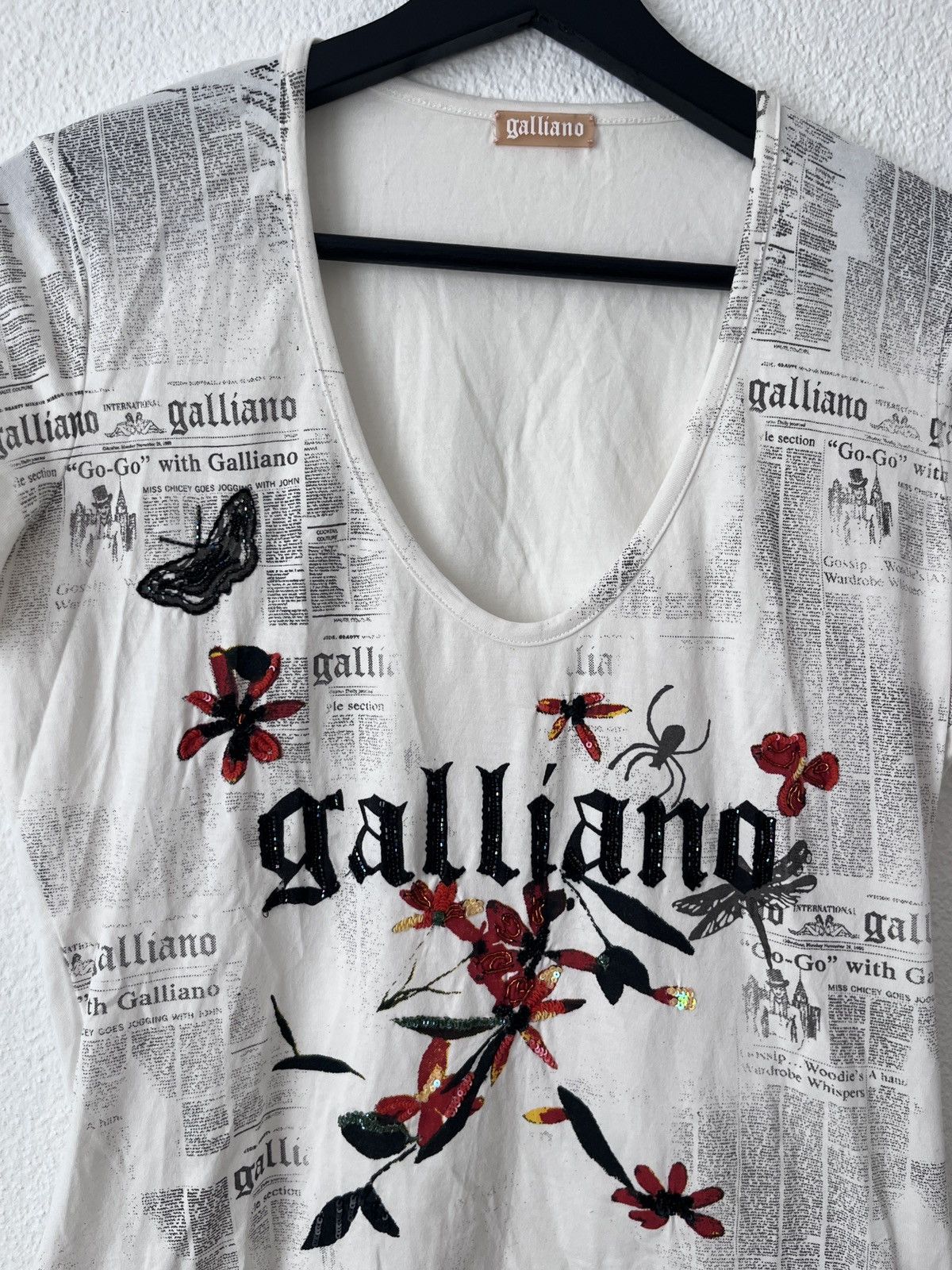 John Galliano Vintage Galliano Newspaper Print Tee Y2K Archive M Size M / US 6-8 / IT 42-44 - 3 Thumbnail