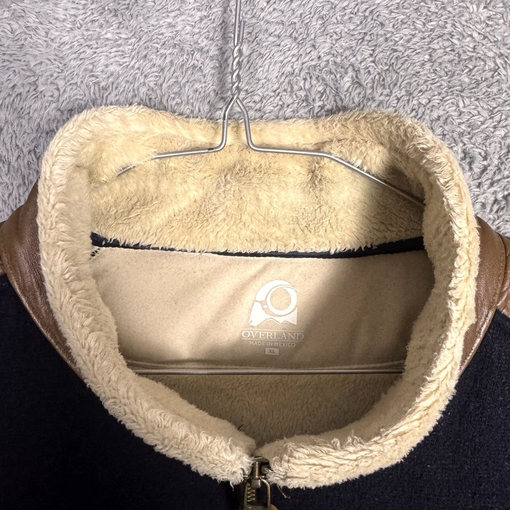 Vintage Overland Vest Mens M Wool Leather Trim Outdoor Rugged Full Zip Fur Fleece Knit - Blue Size US M / EU 48-50 / 2 - 5 Thumbnail