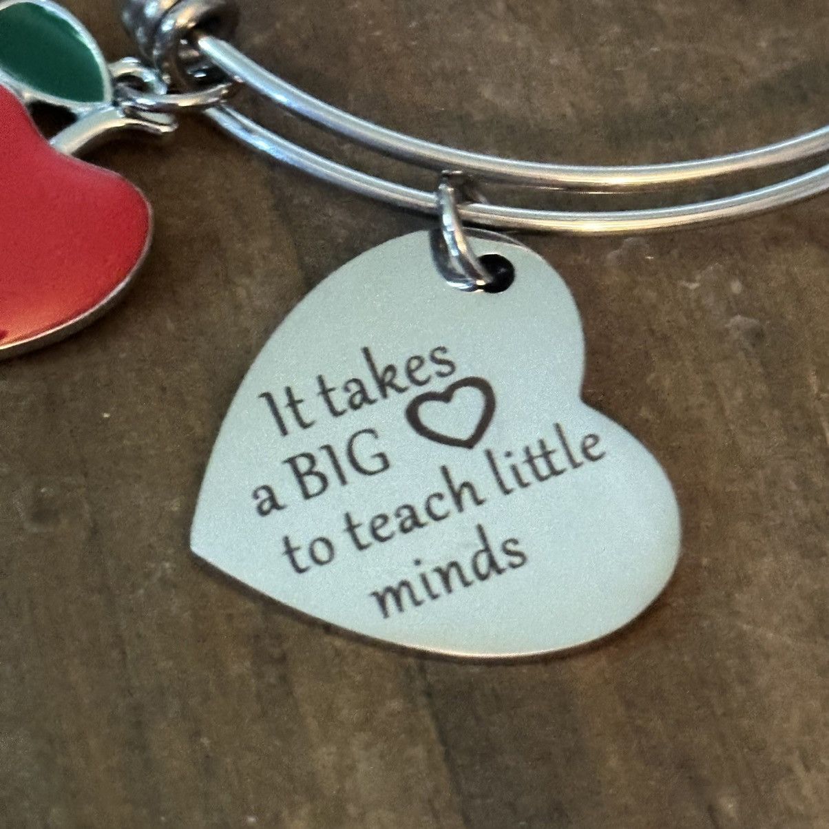 Other Teachers silver tone expandable bangle charm bracelet Size ONE SIZE - 6 Thumbnail