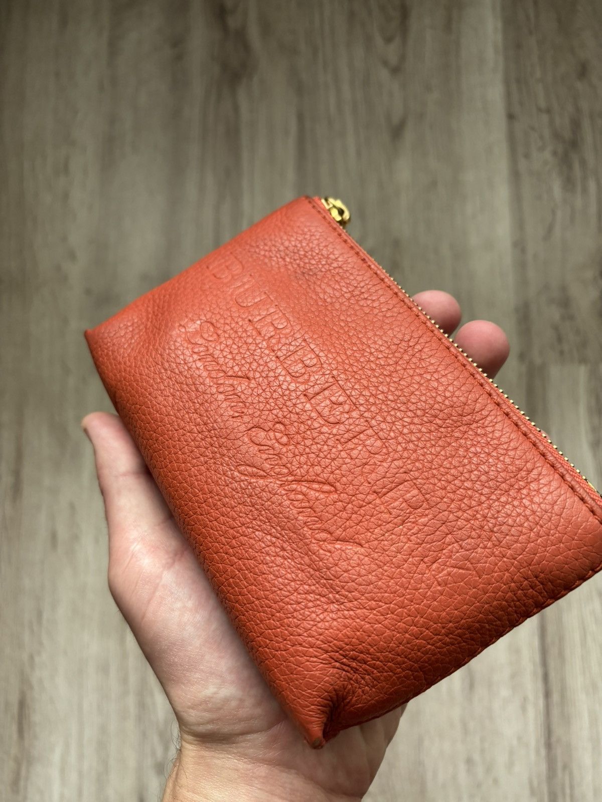 Burberry Burberry Orange Grain Leather Cosmetic Pouch – ROSCROM215CR Size ONE SIZE - 2 Thumbnail