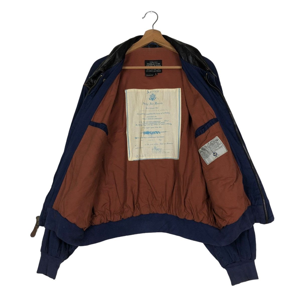 Avirex 🔥VTG 80’s BRIEFING TIME AVIREX BOMBER JACKET LEATHER COLLAR Size US M / EU 48-50 / 2 - 14 Thumbnail