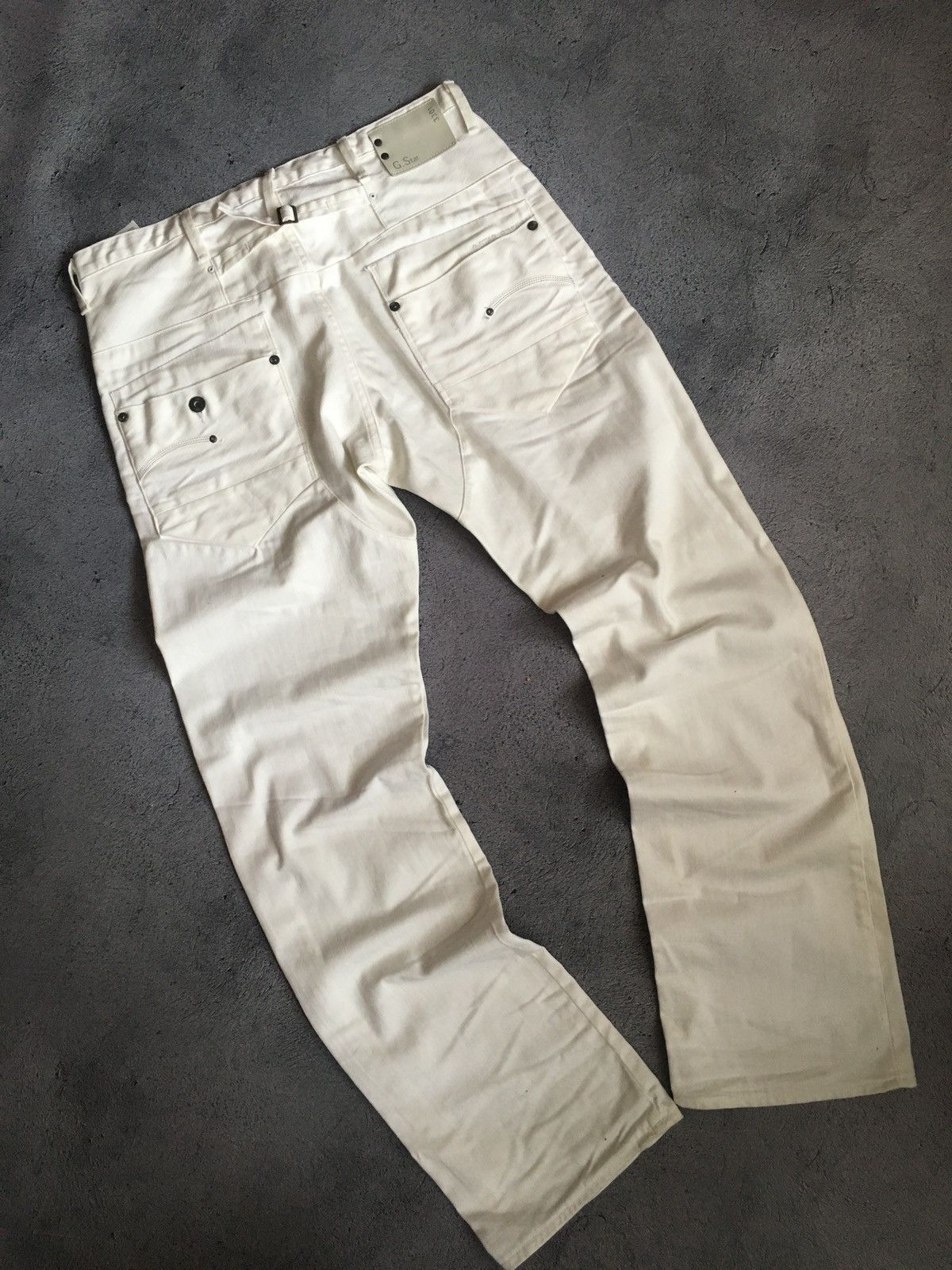 G-Star 🐚G-Star Raw Denim Biker White Pant Vintage Y2k Hype Size US 34 / EU 50 - 2 Thumbnail