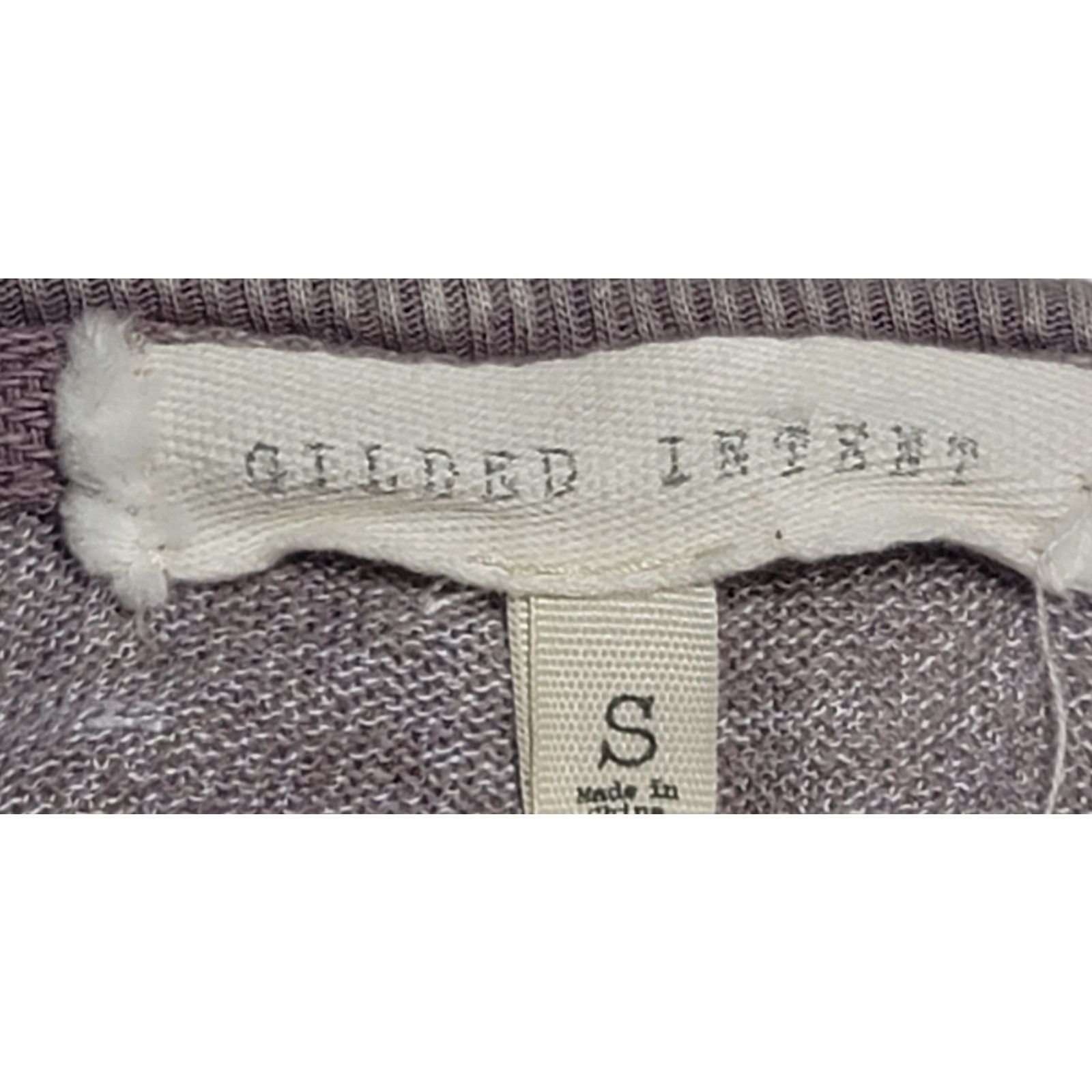 Other Gilded Intent Purple Marled Deep V Neck Tie Henley Top Small Size S / US 4 / IT 40 - 3 Thumbnail
