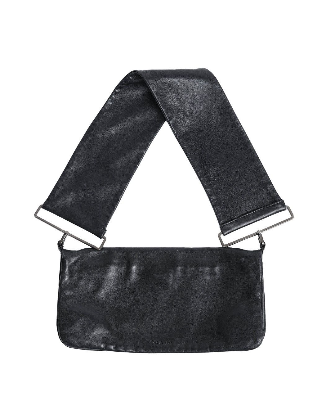 Prada Prada S/S2001 All Black Flat Leather Bag Size ONE SIZE - 5 Thumbnail