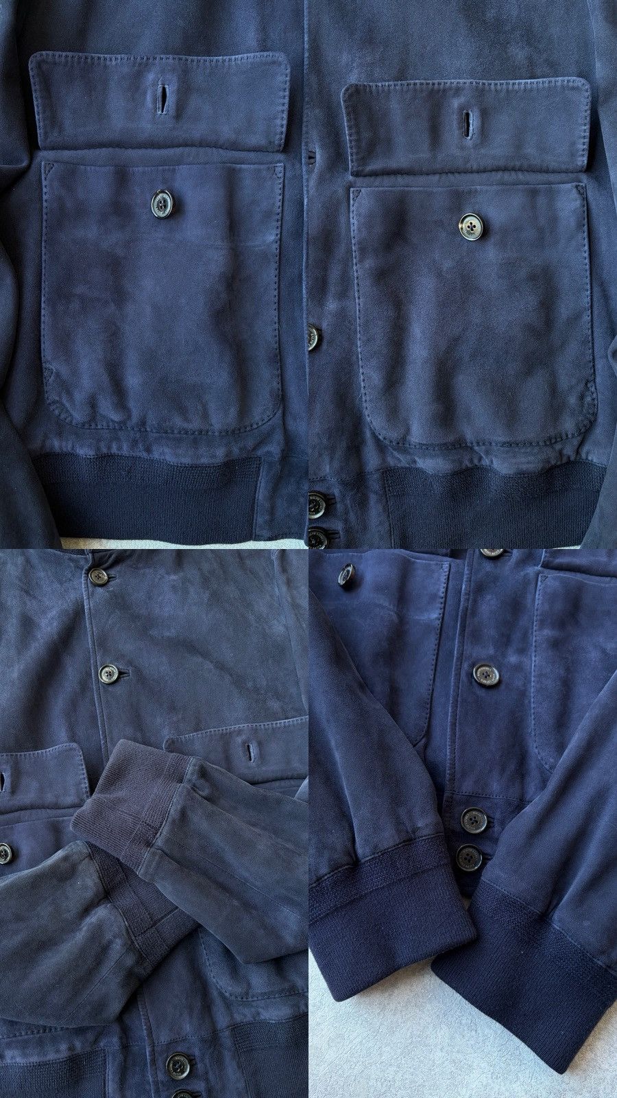 Ralph Lauren Purple Label Ralph Lauren Purple Label Navy Goat Skin Suede Flight Jacket Size US XL / EU 56 / 4 - 7 Thumbnail
