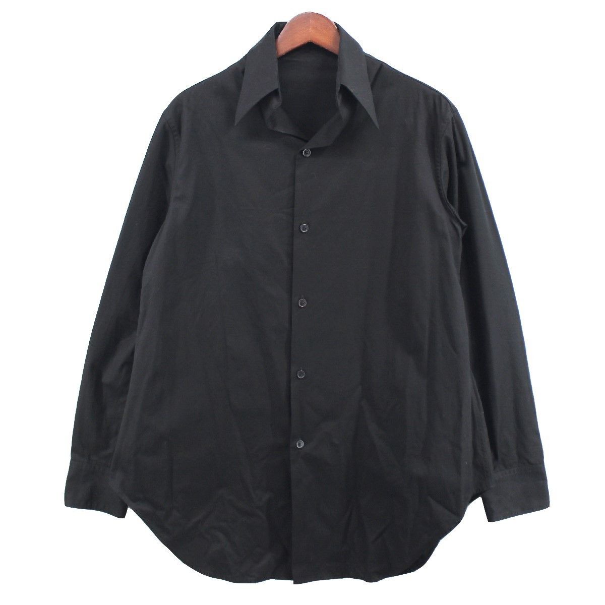image of Yohji Yamamoto Open Collar Shirt in Black, Men's (Size Medium)