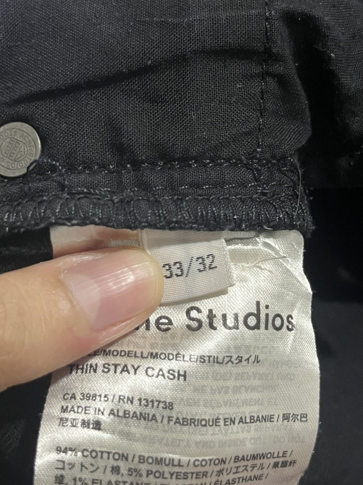 Acne Studios Acne Studio Slim Skinny Stretch Black Jeans Size US 33 - 7 Thumbnail