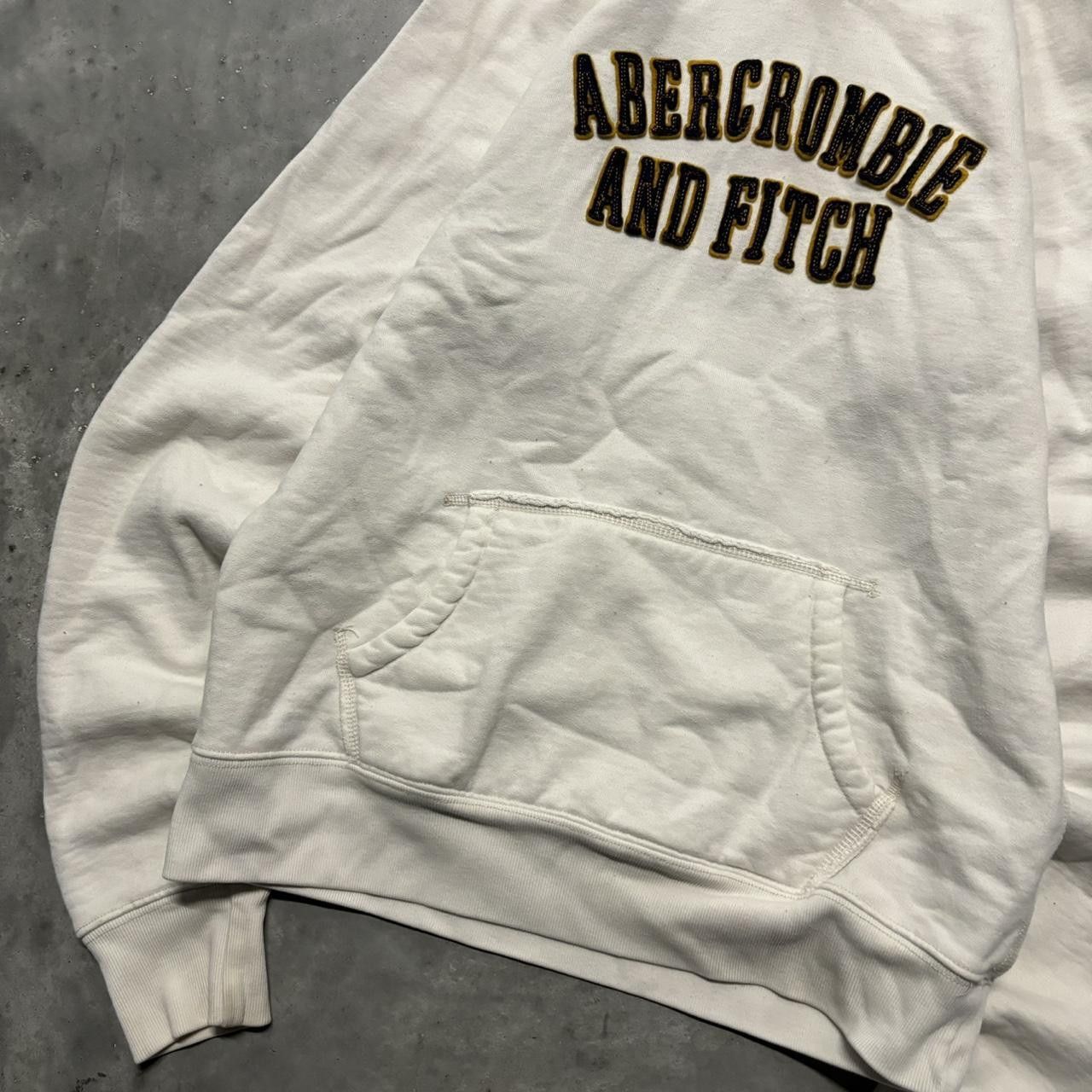 Abercrombie & Fitch × Vintage Crazy Vintage Y2K/2000s Cute White Abercrombie & Fitch Spellout Essential Hoodie! Size L / US 10 / IT 46 - 3 Thumbnail