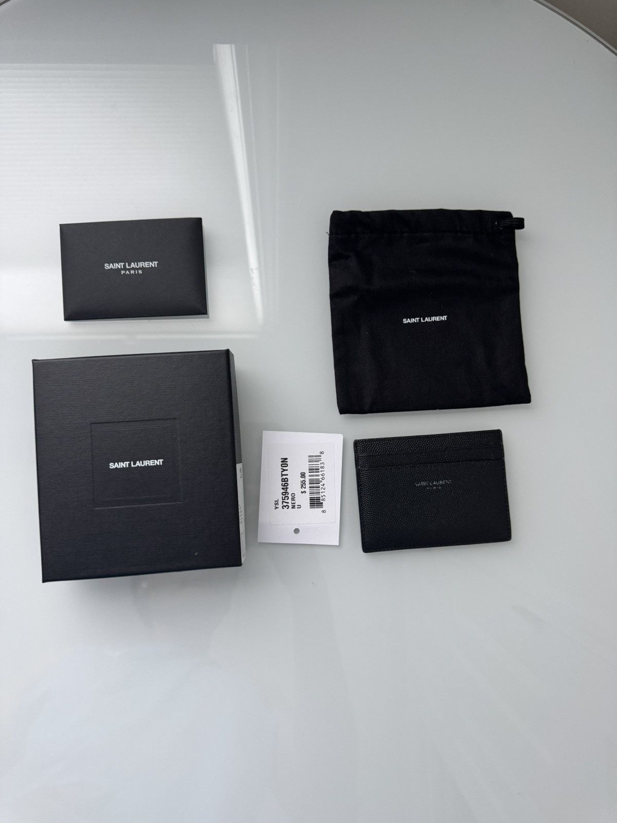 Saint Laurent Paris Leather Saint Laurent Black Caviar Calfskin Card Case YSL Size ONE SIZE - 1 Thumbnail