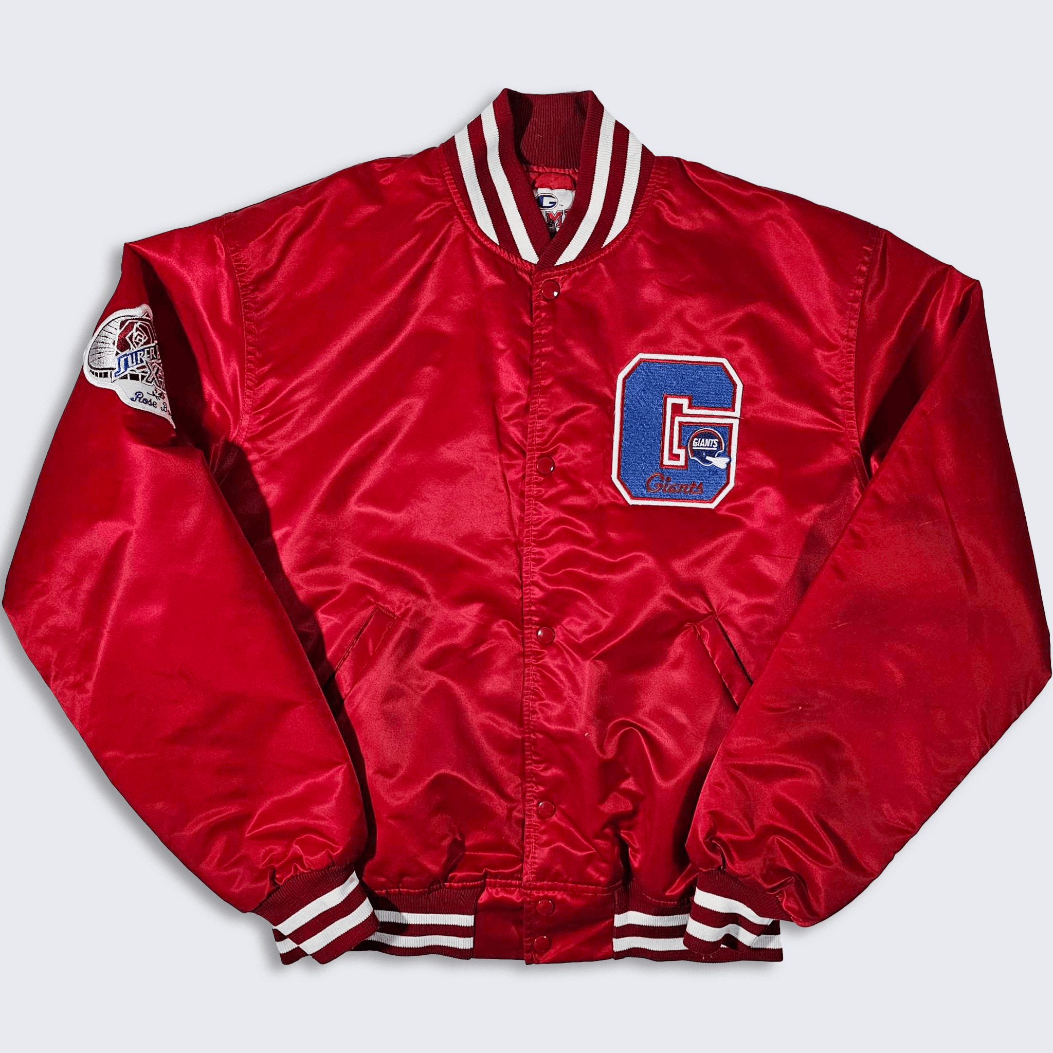 NFL × The Game × Vintage New York Giants Vintage 80s Super Bowl Satin Bomber Jacket Size US XL / EU 56 / 4 - 2 Thumbnail
