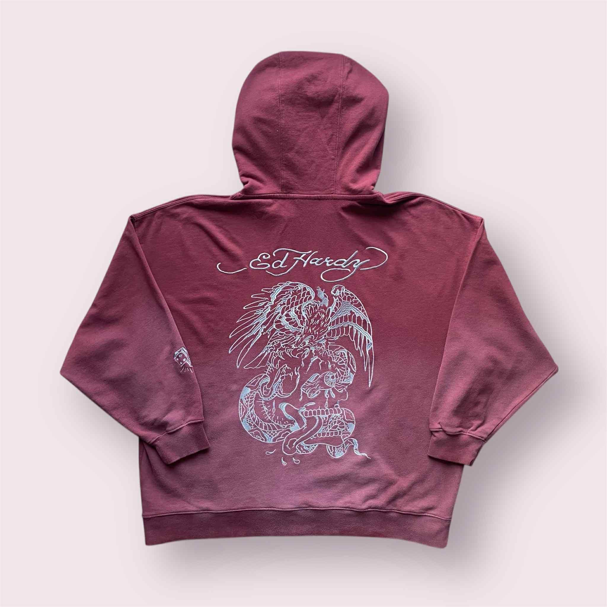 Ed Hardy Ed Hardy Eagle Skull Oversize Pouch Hoodie Washed Embroidery Size US L / EU 52-54 / 3 - 2 Thumbnail