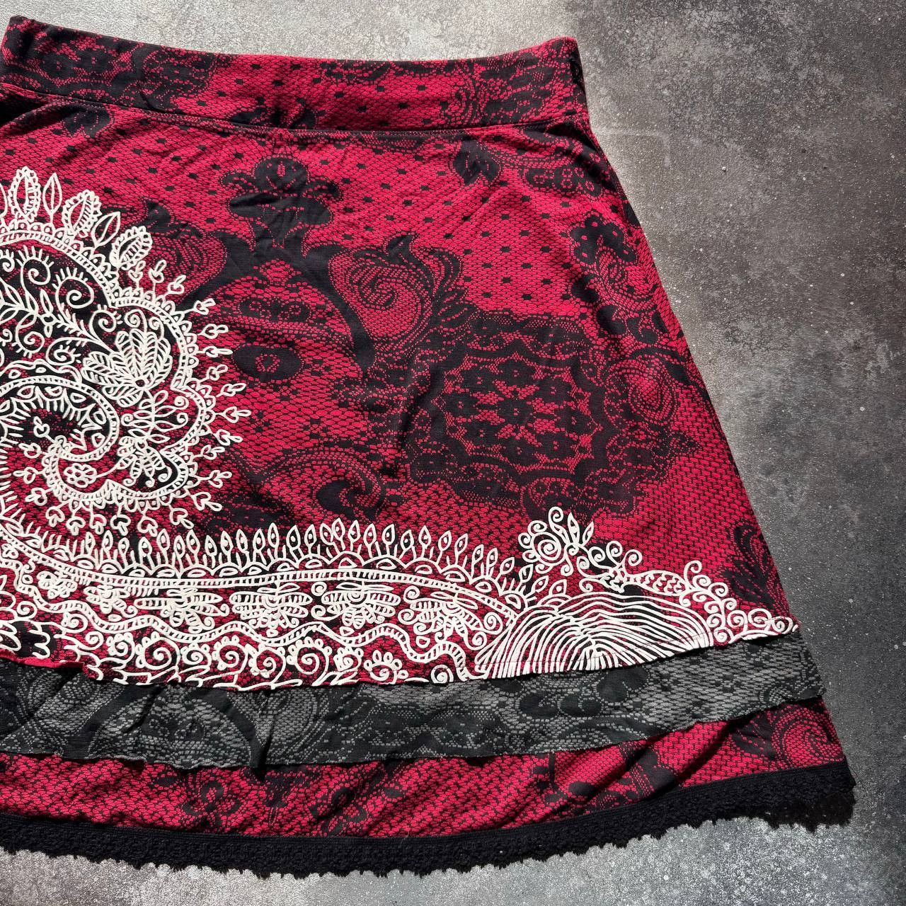 Desigual × Japanese Brand Y2K Desigual Vintage Avant Garde Floral Skirt Size 30" / US 8 / IT 44 - 3 Thumbnail