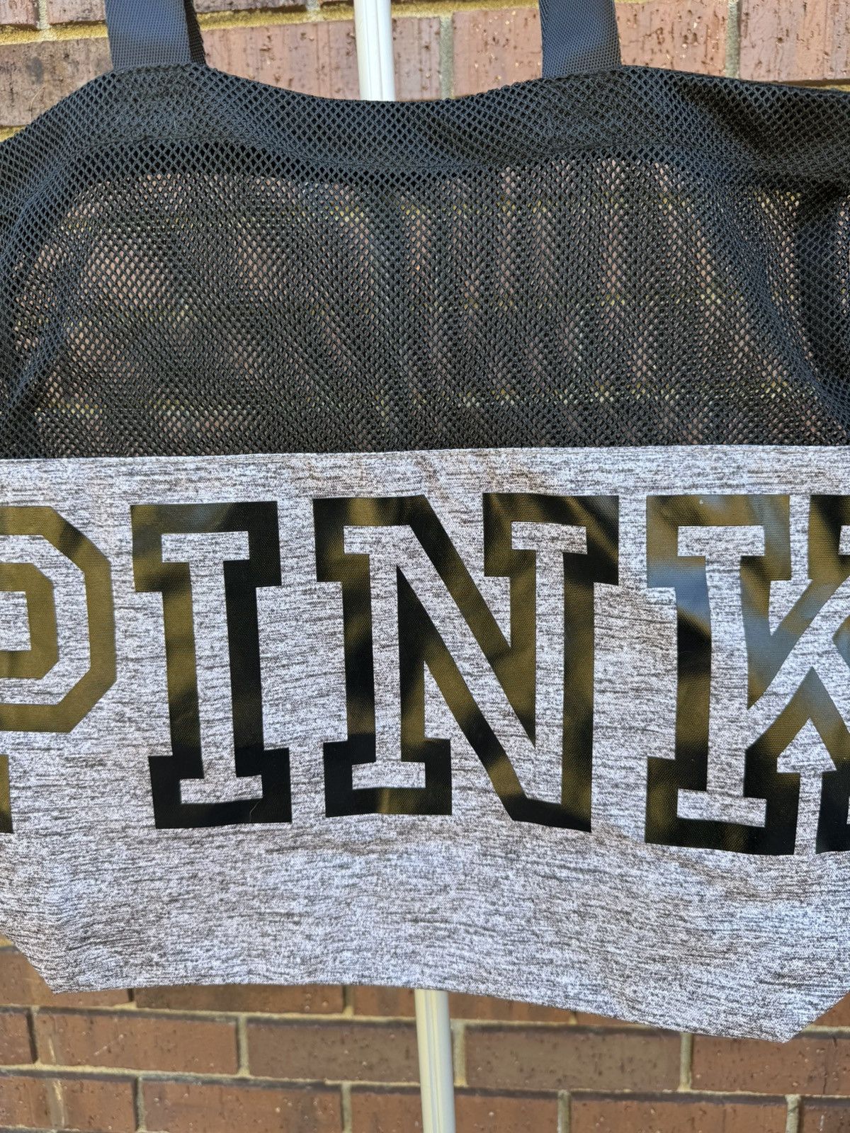 Victoria's Secret Victoria’s Secret PINK Grey Black Mesh Tote Shoulder Bag Size ONE SIZE - 3 Thumbnail