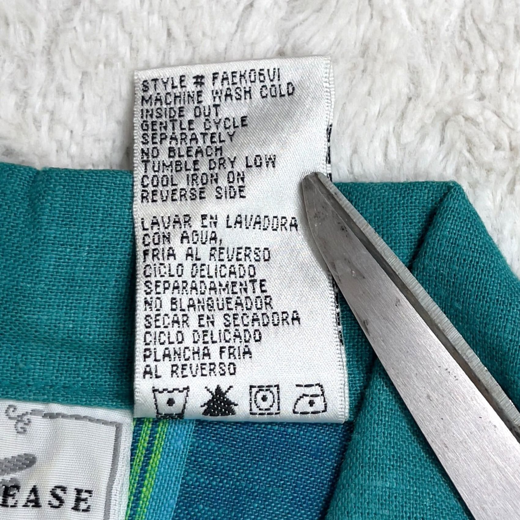 Vintage Studio Ease Shirt Womens 14W Blue Green Plaid Button Down Linen Cotton Blouse Size XL / US 12-14 / IT 48-50 - 5 Thumbnail