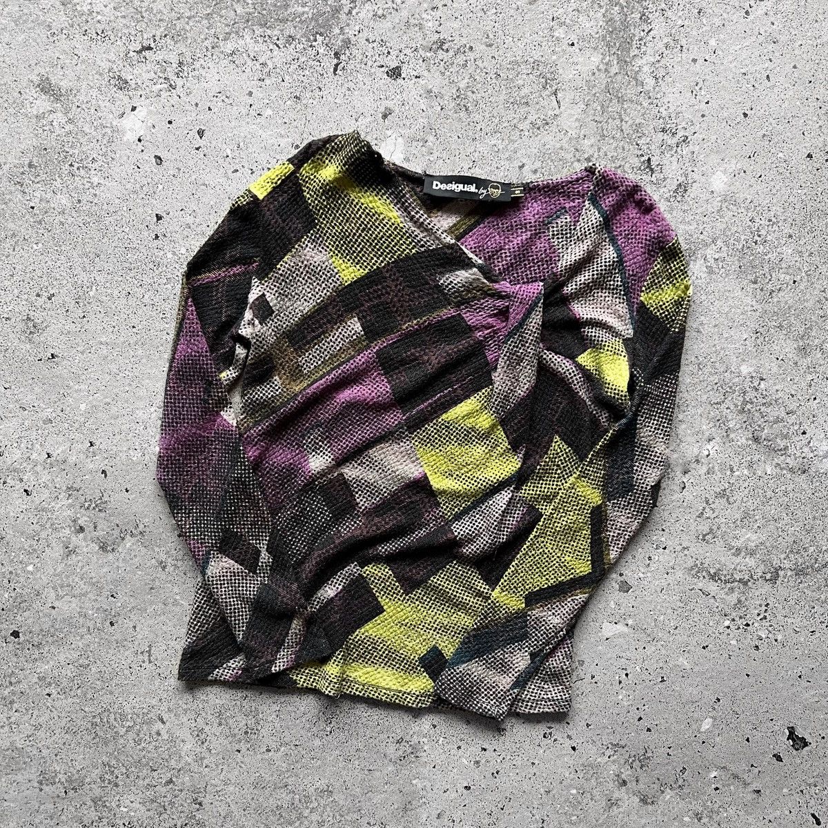 Christian Lacroix × Desigual Desigual by Lacroix Womens Geometric Full Printed LS T-Shirt Size S / US 4 / IT 40 - 3 Thumbnail