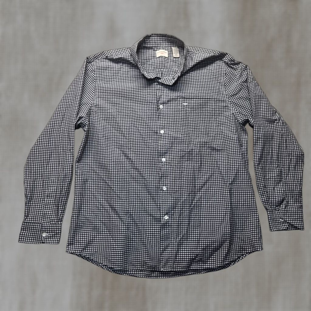 Dockers DOCKERS Button-Up Shirt Black And White Checkered Pattern Cotton Adult Men's XL Shirt Size 46R - 1 Thumbnail