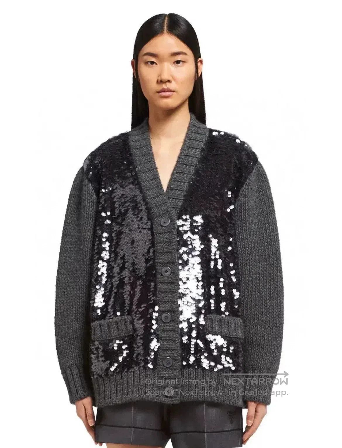 Prada Prada 2021 Sequin Patchwork Wool Cardigan. Size S / US 4 / IT 40 - 9 Thumbnail
