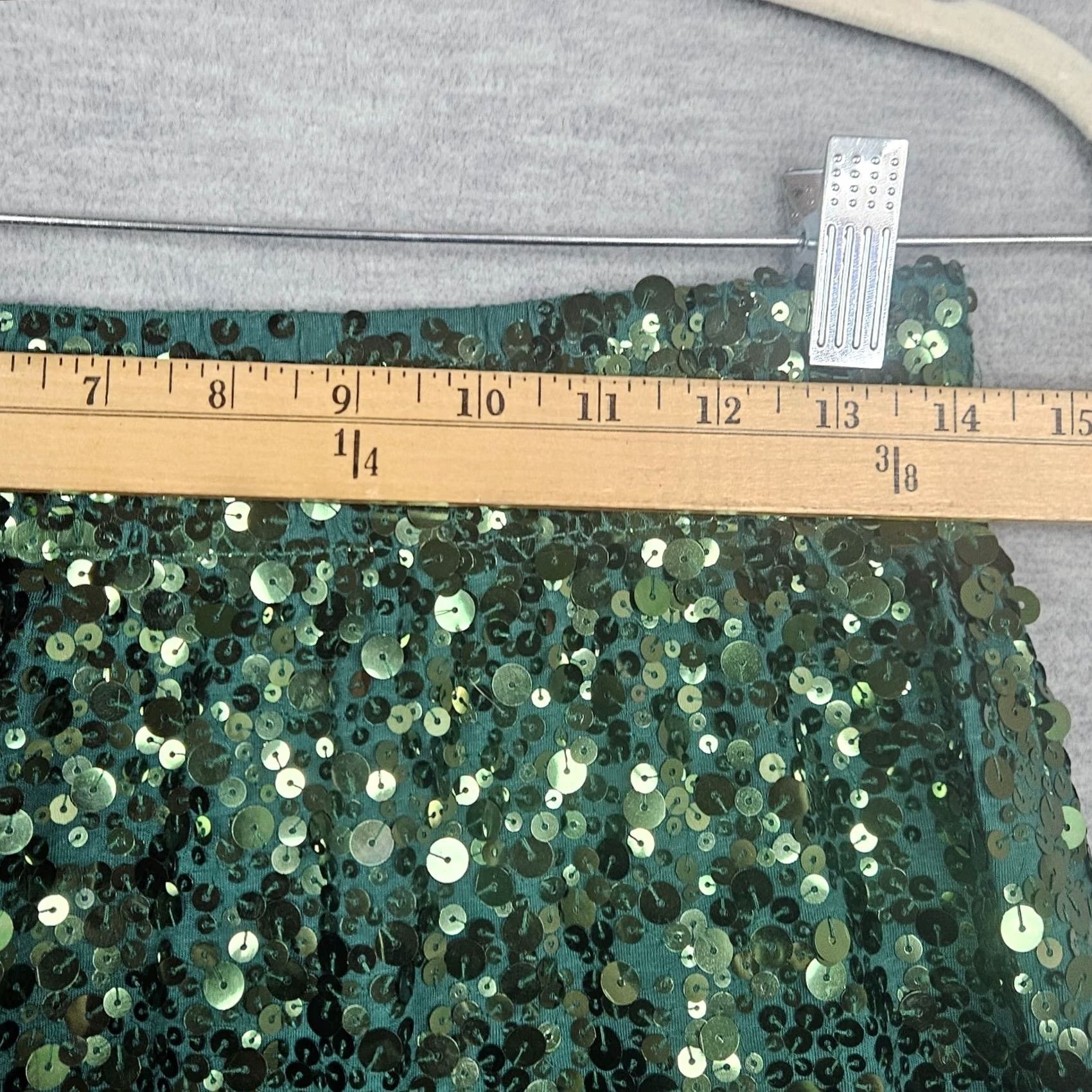 Vintage Garnet Hill Sequin Mini Green Women's Skirt Size S Size 28" / US 6 / IT 42 - 2 Thumbnail