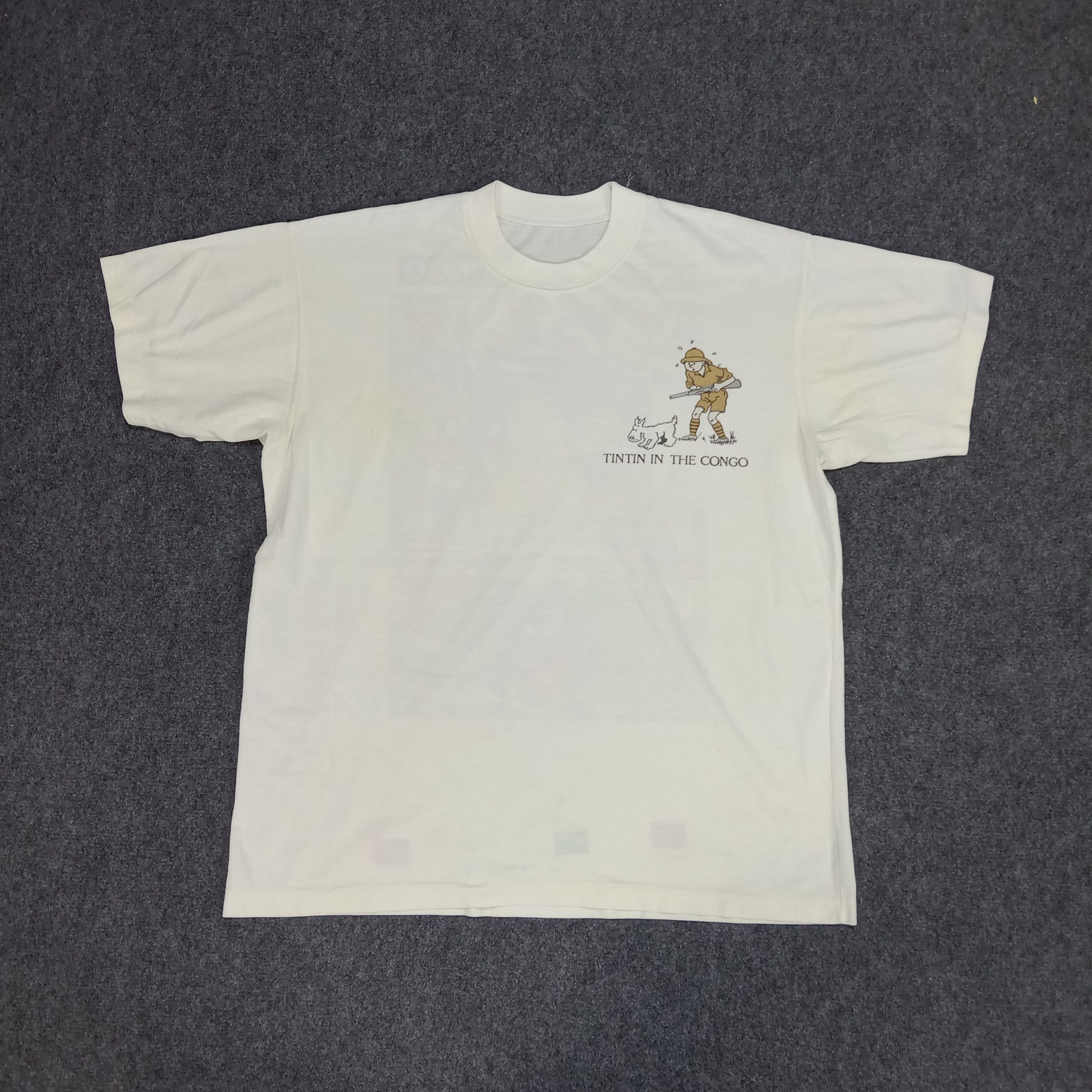 DC Comics × Vintage Tintin In The Congo American Cartoon Movie Tshirt Size US XL / EU 56 / 4 - 3 Thumbnail