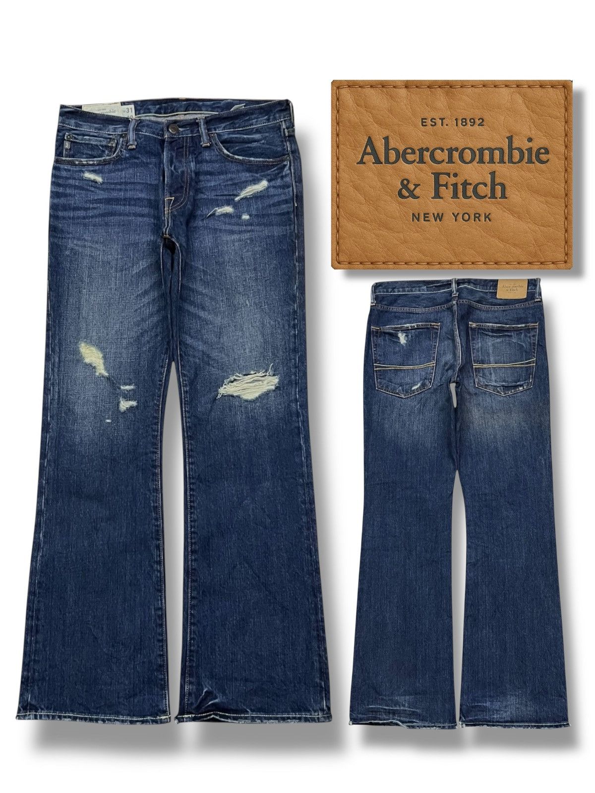 Abercrombie & Fitch Bootcut Vintage Abercrombie & Fitch New York - Faded Wash Size US 34 / EU 50 - 1 Thumbnail