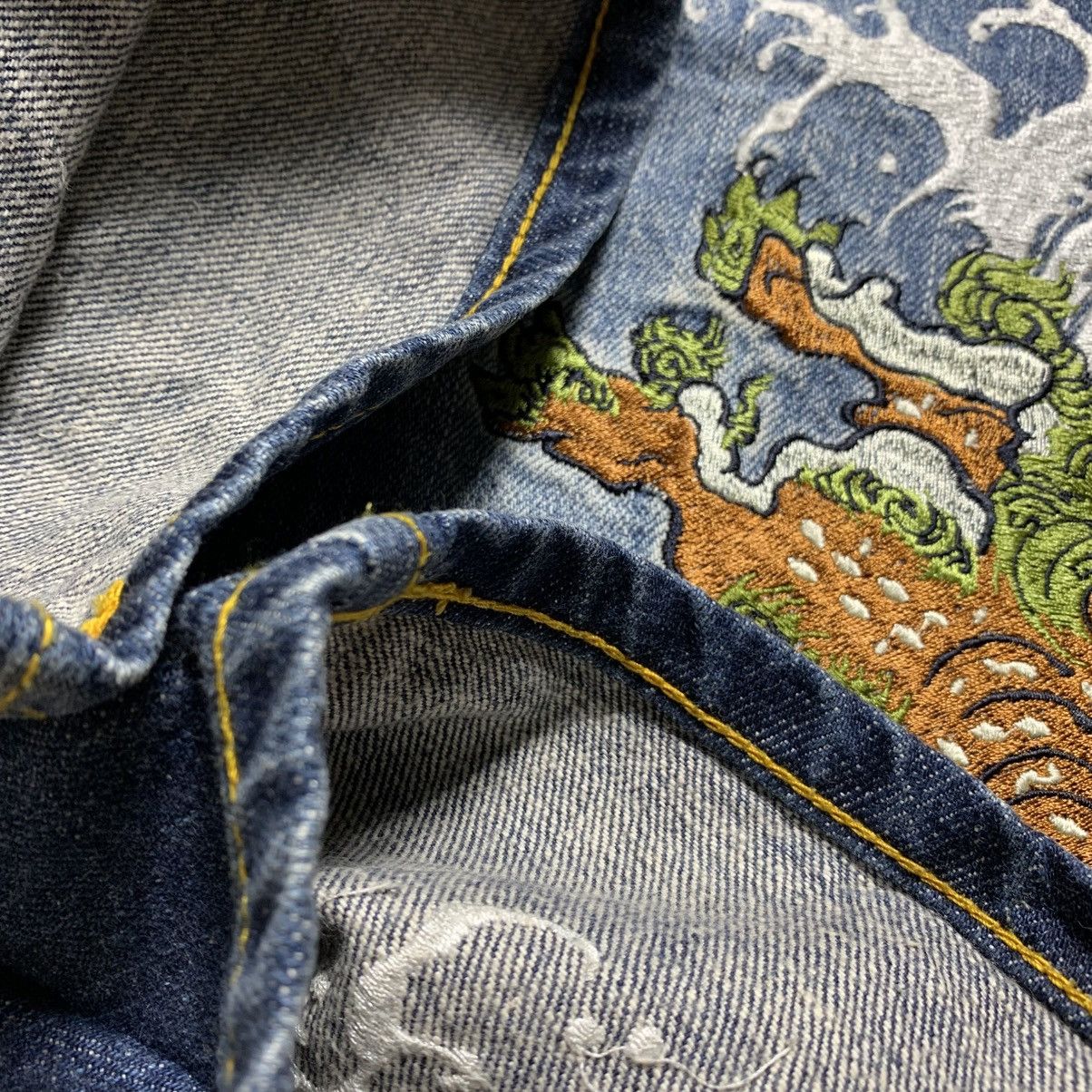Japanese Brand × Le Grande Bleu (L.G.B.) × Vintage Japanese Classic Script Naminoritatsujin Ryu Embroidery Size US 33 - 12 Thumbnail