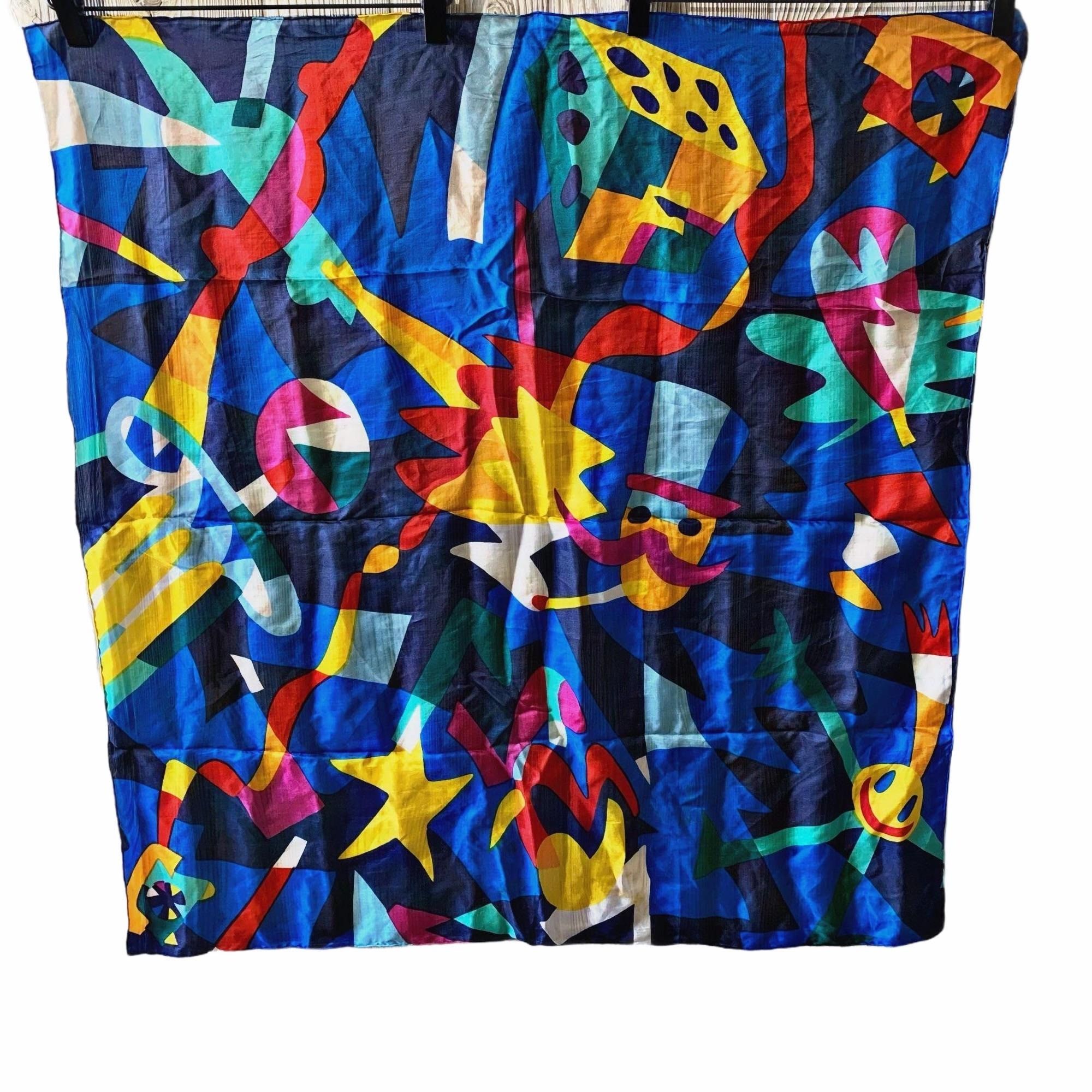 Vintage Vintage Ashley Brooke MCM Novelty Psychedelic Hand Rolled Si Size ONE SIZE - 1 Thumbnail