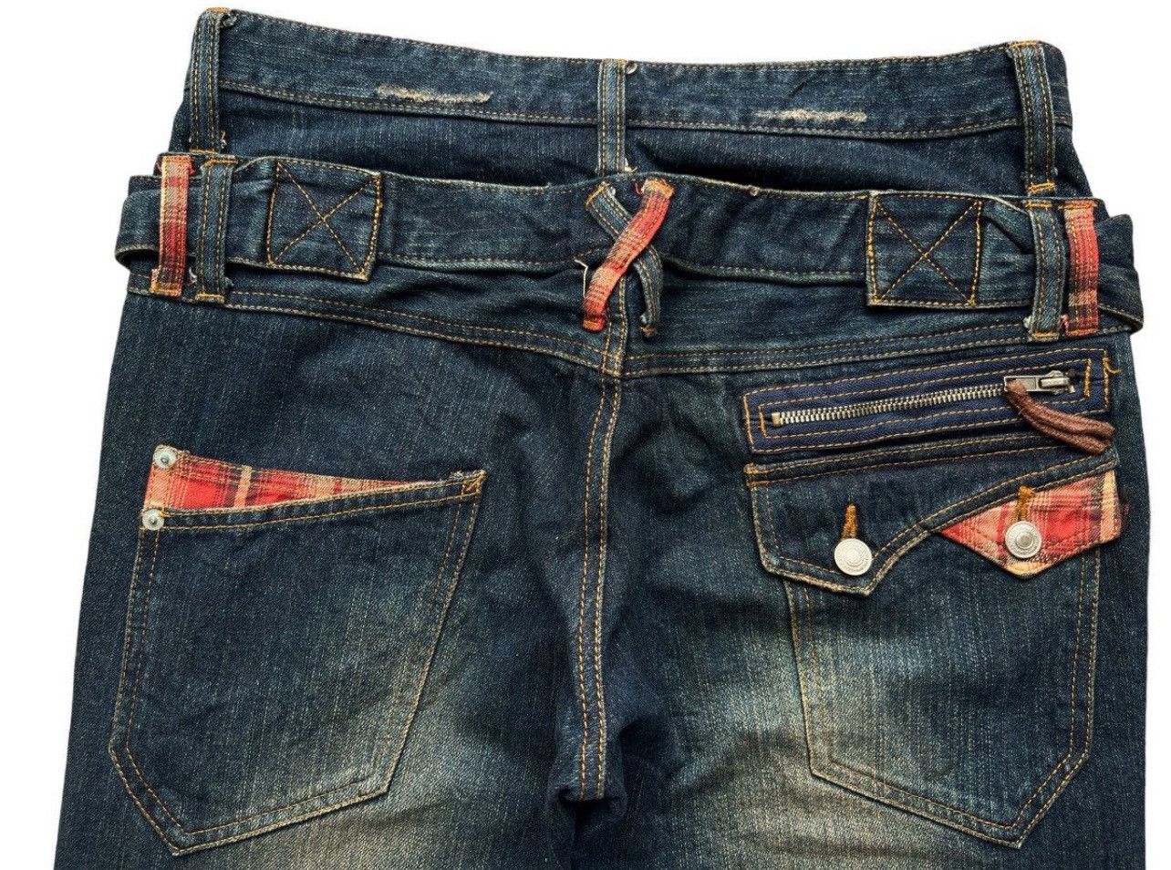 Hysteric Glamour Wild Khakis Double Waist Rusty Distressed Denim Jeans 33x30 Size US 33 - 7 Thumbnail