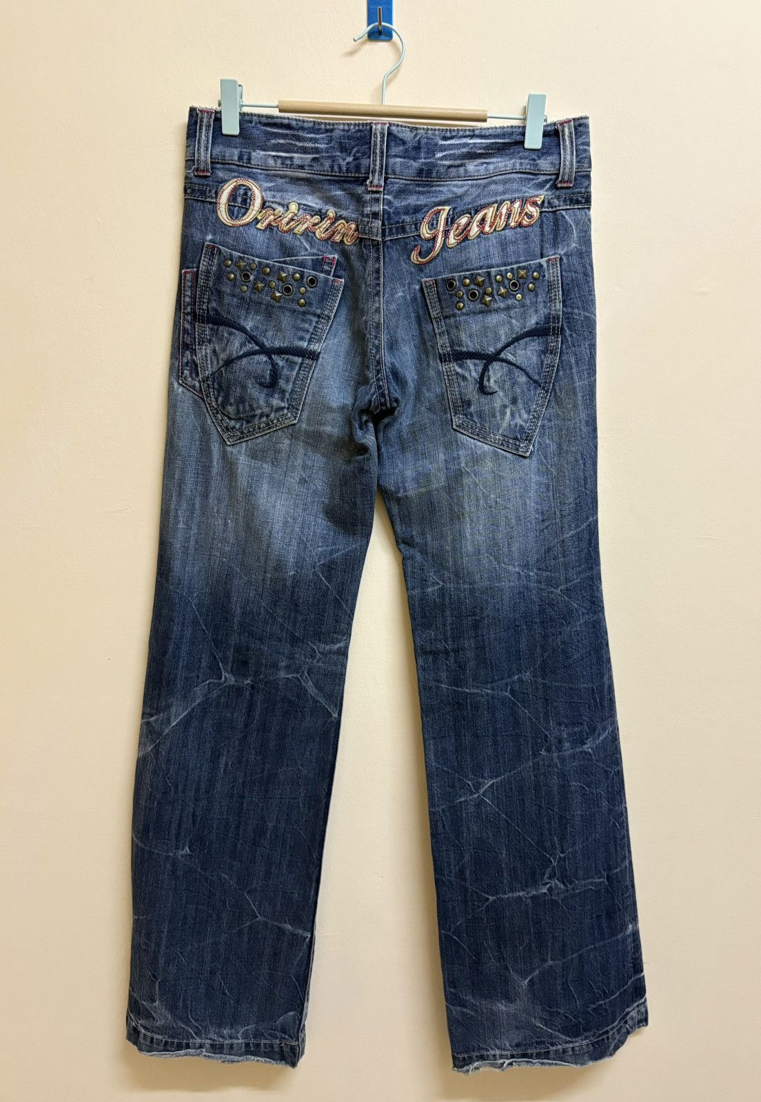 If Six Was Nine × Japanese Brand Vintage Y2k Oririn Jeans Spell Out Poem Flared Jeans Size US 32 / EU 48 - 1 Thumbnail