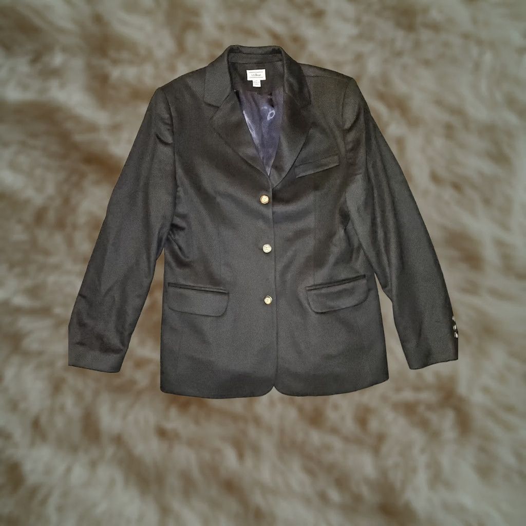 Vintage VINTAGE L.L. Bean Blazer Womens 12R Black Wool Blend 3 Button Tailored Size XL / US 12-14 / IT 48-50 - 1 Thumbnail