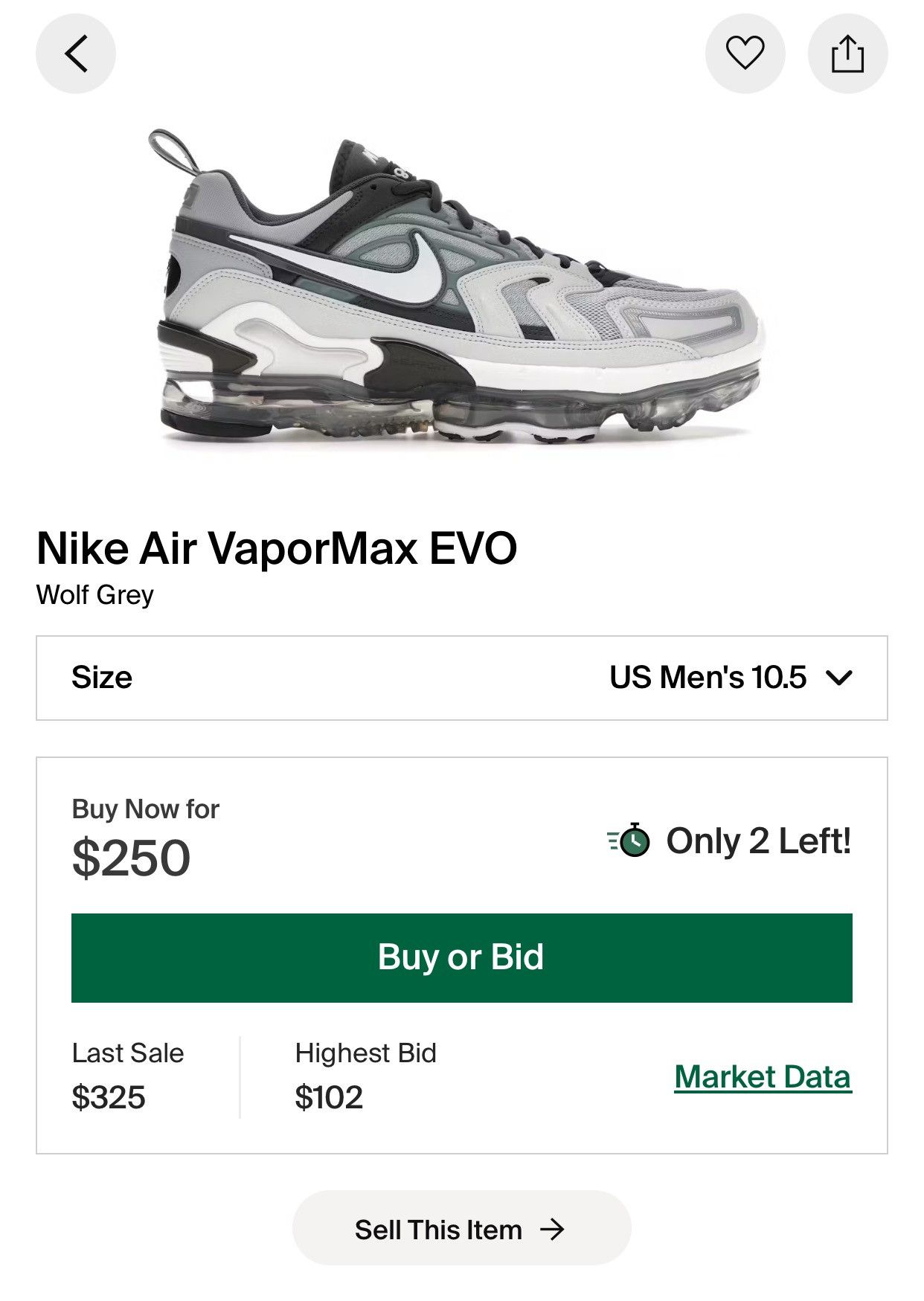 Nike AIR VAPORMAX EVO Size US 10.5 / EU 43-44 - 7 Thumbnail