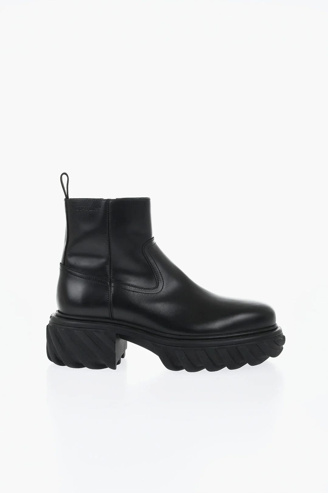 Off-White og1mm0426 Leather Ankle Boots in Black Size US 12 / EU 45 - 1 Thumbnail