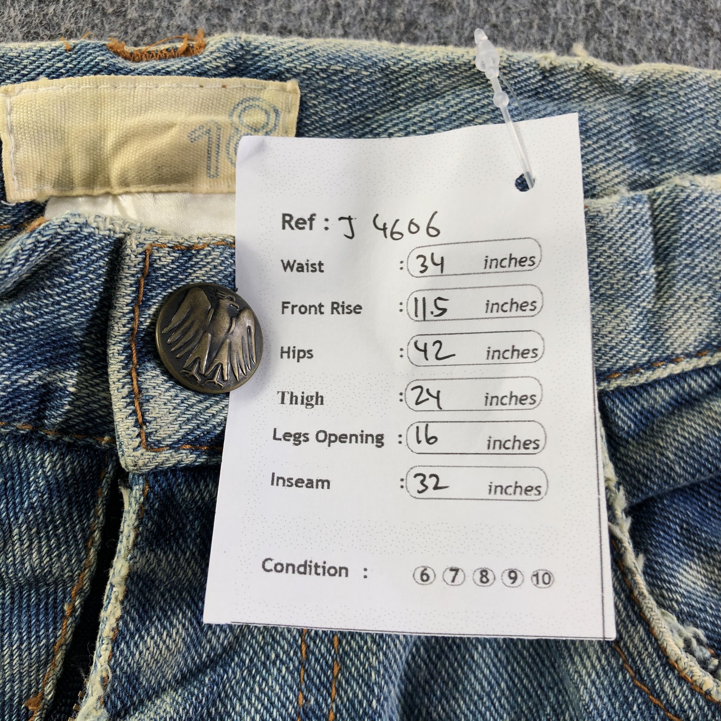 Levi's Vintage Japan Distress Jeans-J4606 Size US 34 / EU 50 - 11 Thumbnail