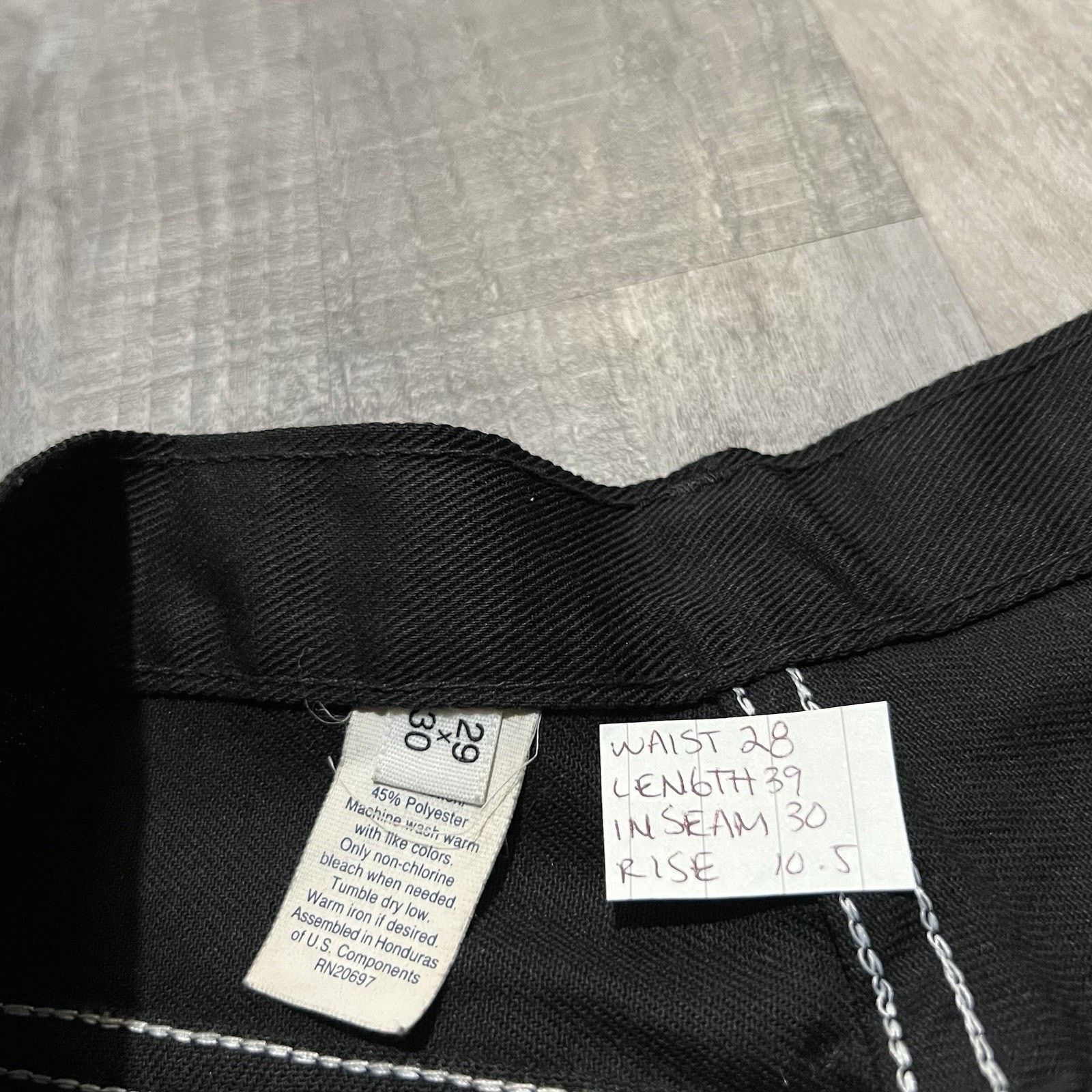 Dickies VTG 70s/80s Dickies Poly Twill Pants Black Flared Bootcut 28 Size US 29 - 5 Thumbnail