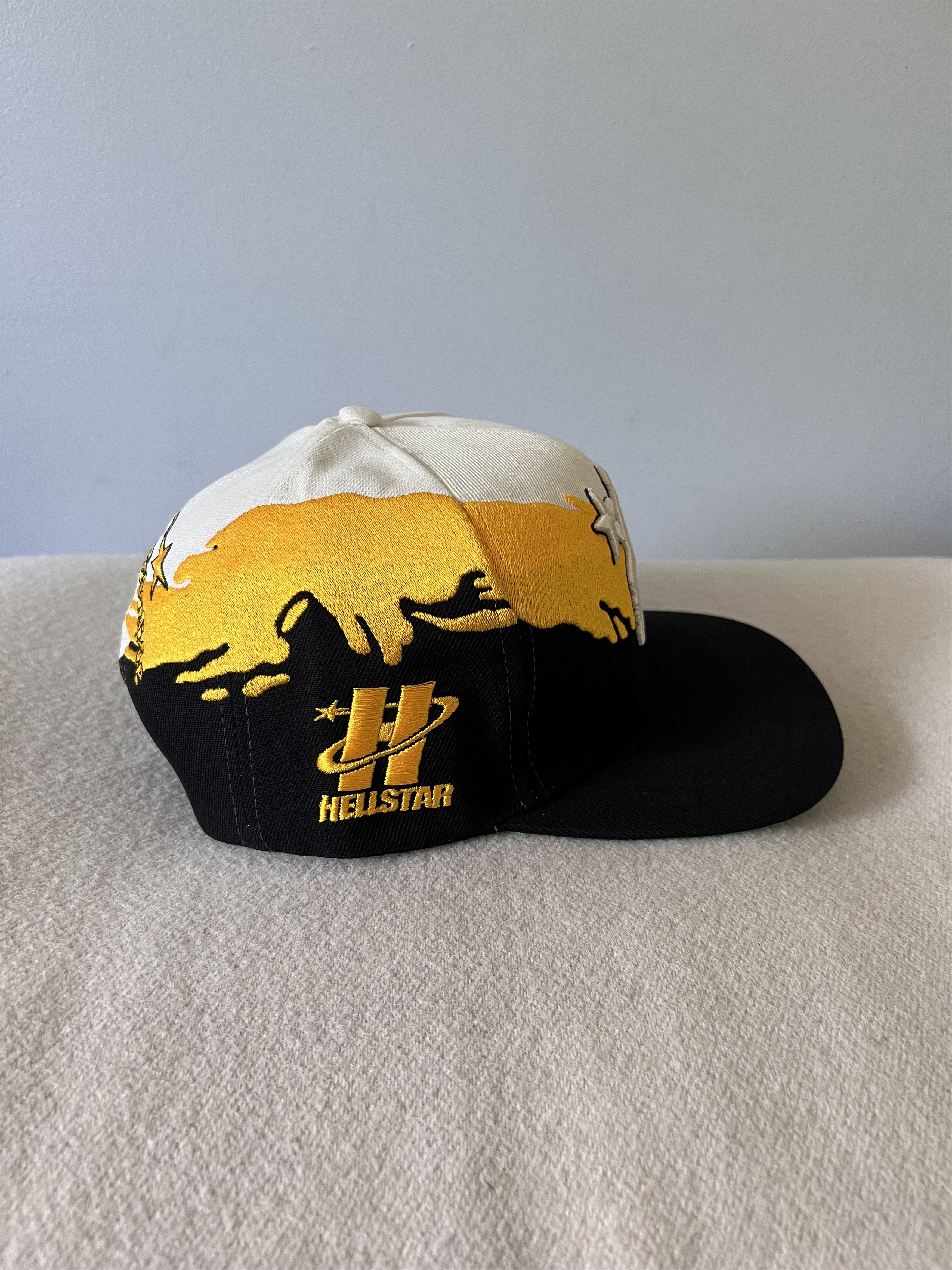 HELLSTAR Hellstar Paintbrush Snapback Hat in Black Yellow White Size ONE SIZE - 2 Thumbnail