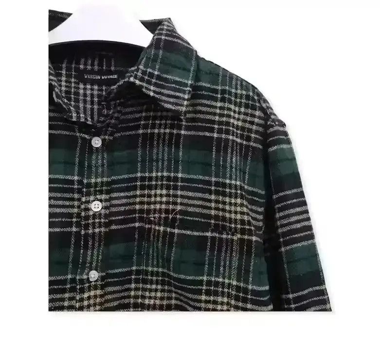 Vintage Virgin Voyage Plaid Tartan Flannel Shirt Size US L / EU 52-54 / 3 - 3 Thumbnail