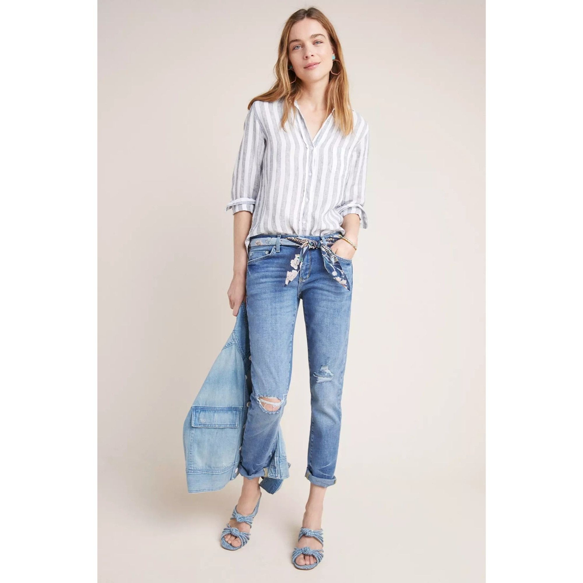 Anthropologie Pilcro & The Letterpress Mid-Rise Slim Boyfriend Jeans Size 25" / US 0 / IT 36 - 1 Thumbnail