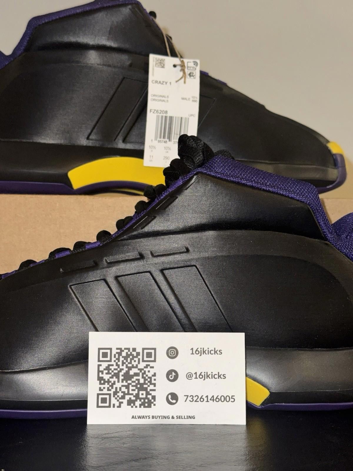 Adidas Adidas Crazy 1 Lakers Away 2023 Size 11 Mens Purple Black Size US 11 / EU 44 - 2 Thumbnail
